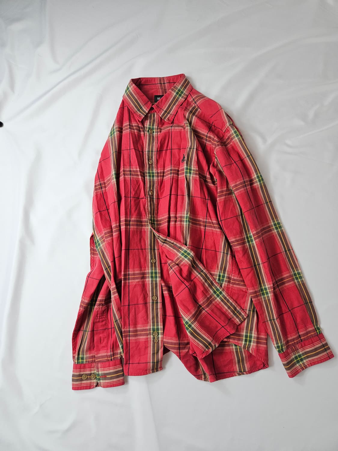 빈폴 빈티지 00s 클래식 코튼 레드 체크셔츠 105 상품이미지1