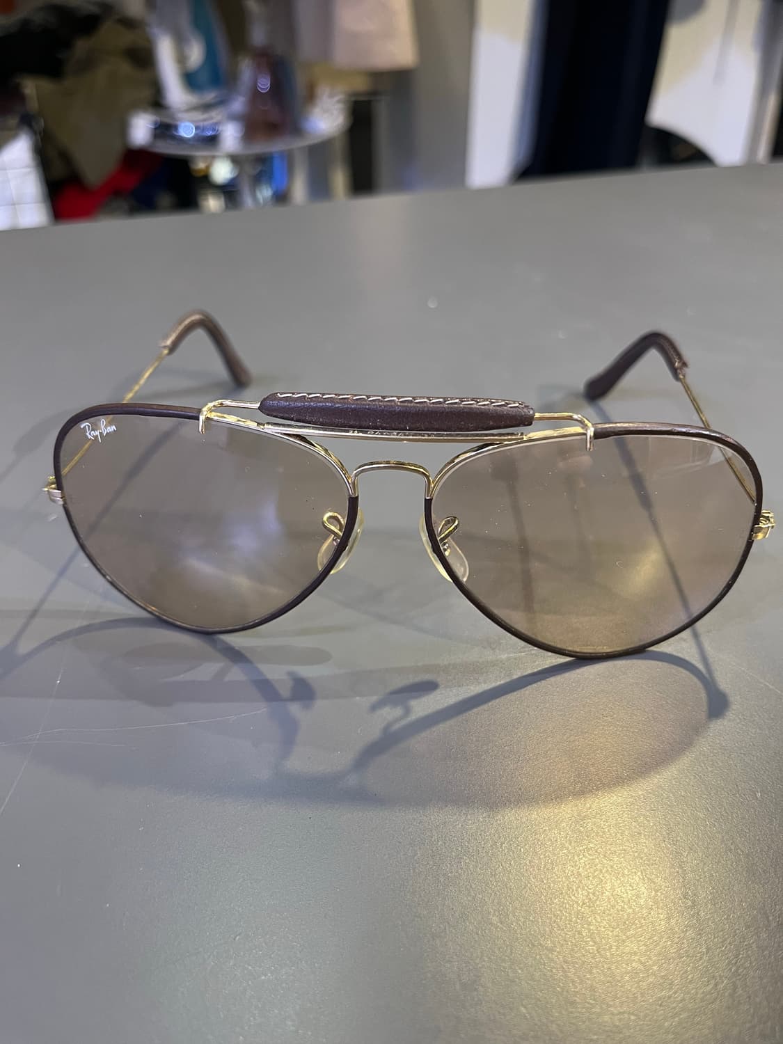 80–90년대 레이밴 바슈롬 레더 아웃도어스맨(미국제) 상품이미지4