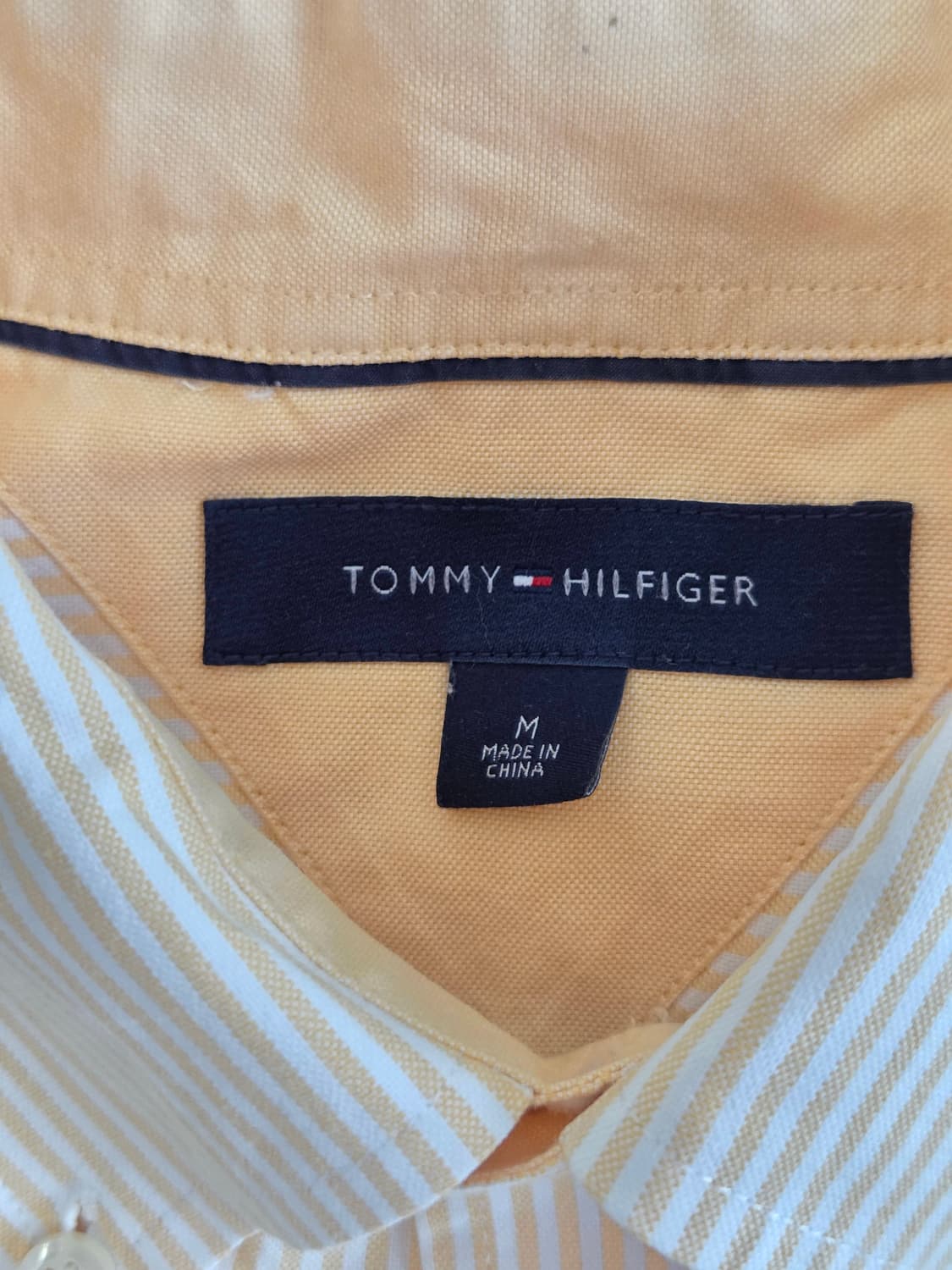 타미힐피거 코튼 스트라이프 셔츠 라이트옐로우 M  상품이미지3