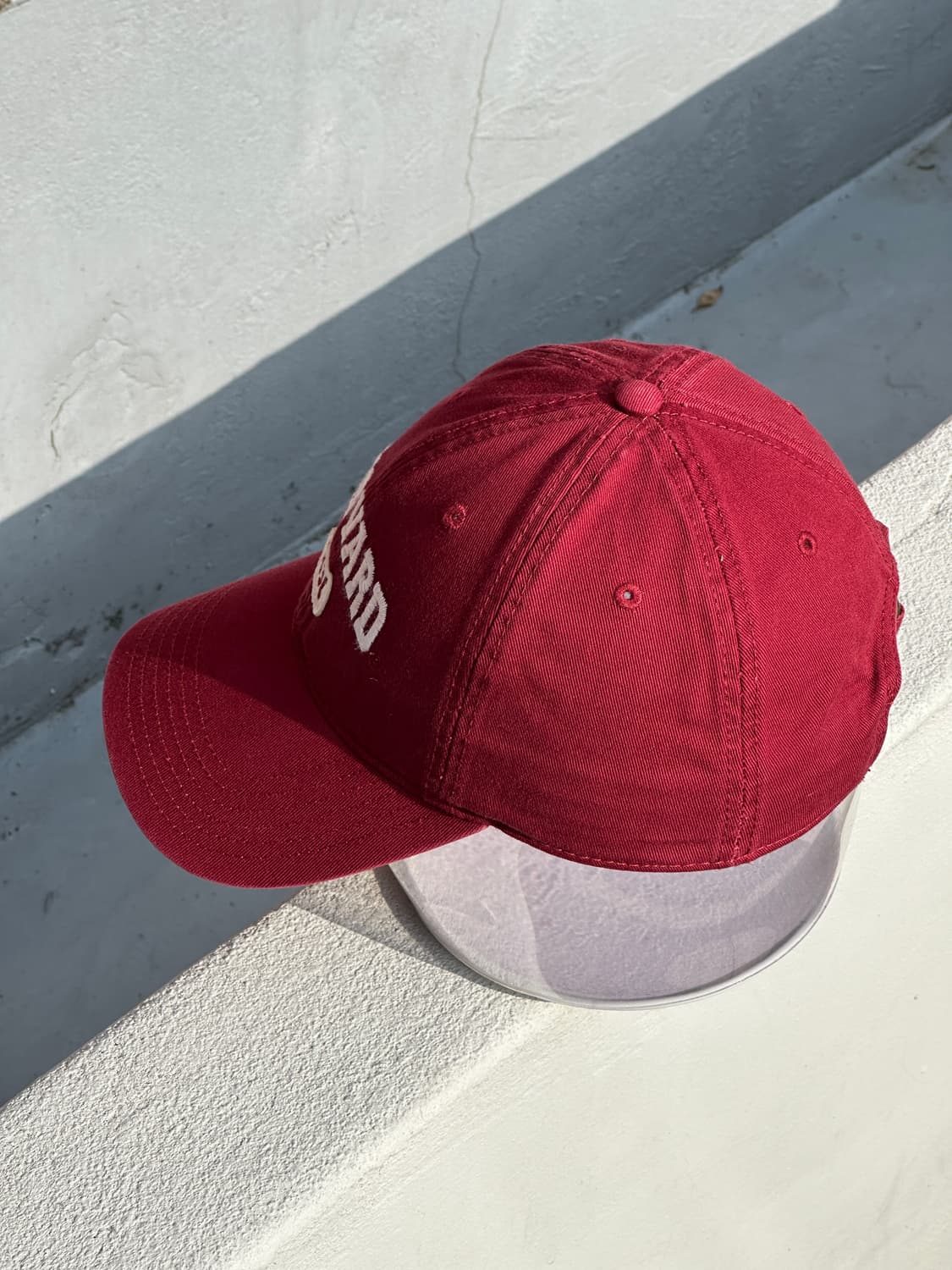 [F] 하버드 로고 버건디 볼캡 모자 상품이미지3