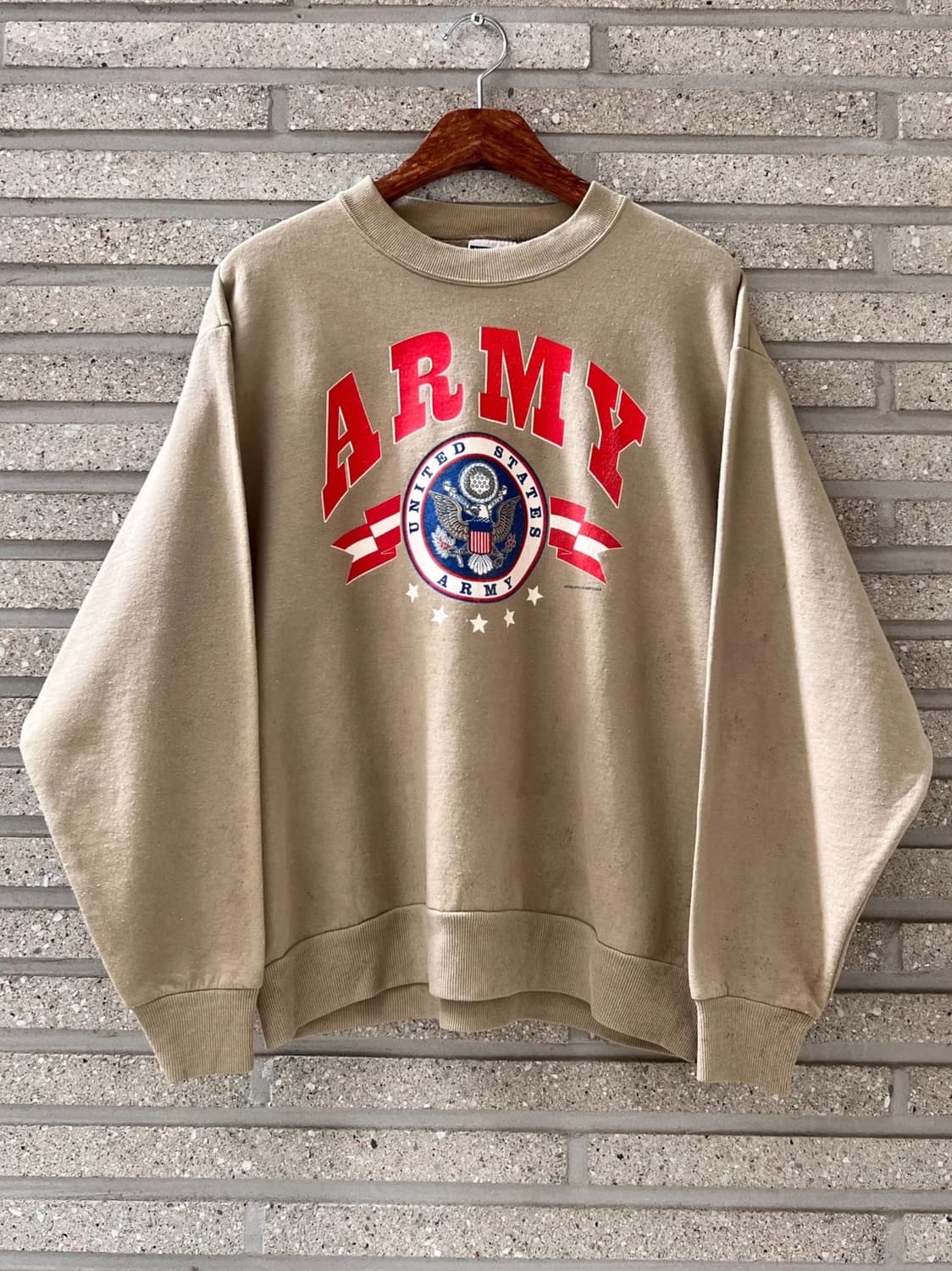 [M]오리지널 U.S ARMY 미군 베이지 스웻셔츠 상품이미지1