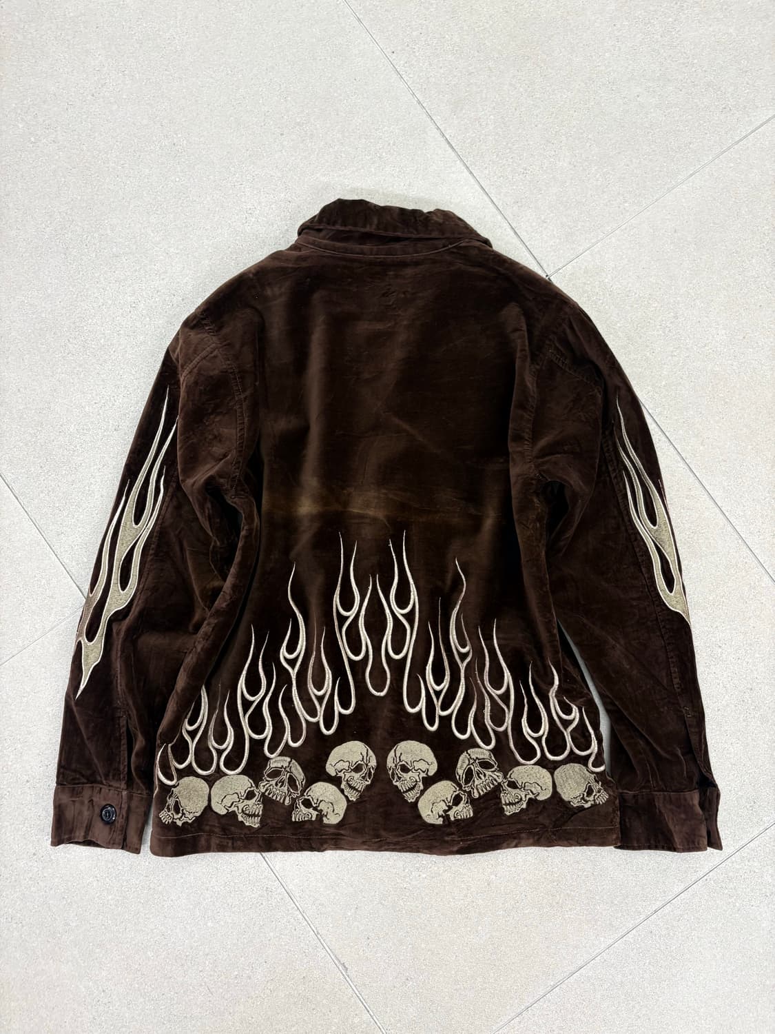 브라운 스컬 자수 자켓 상품이미지5
