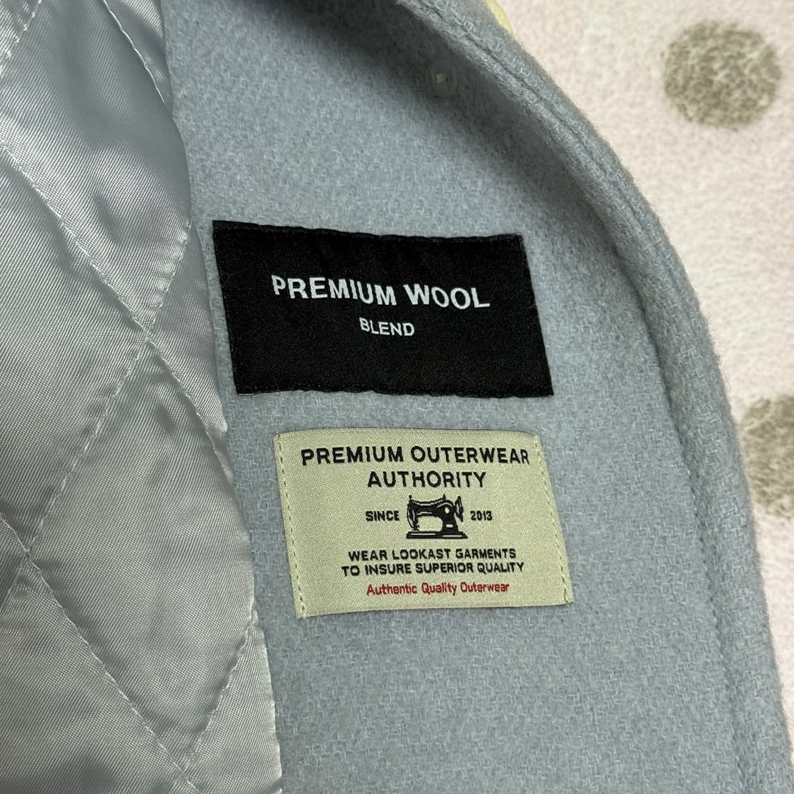 룩캐스트 울 부클 하프코트 아쿠아블루 상품이미지8