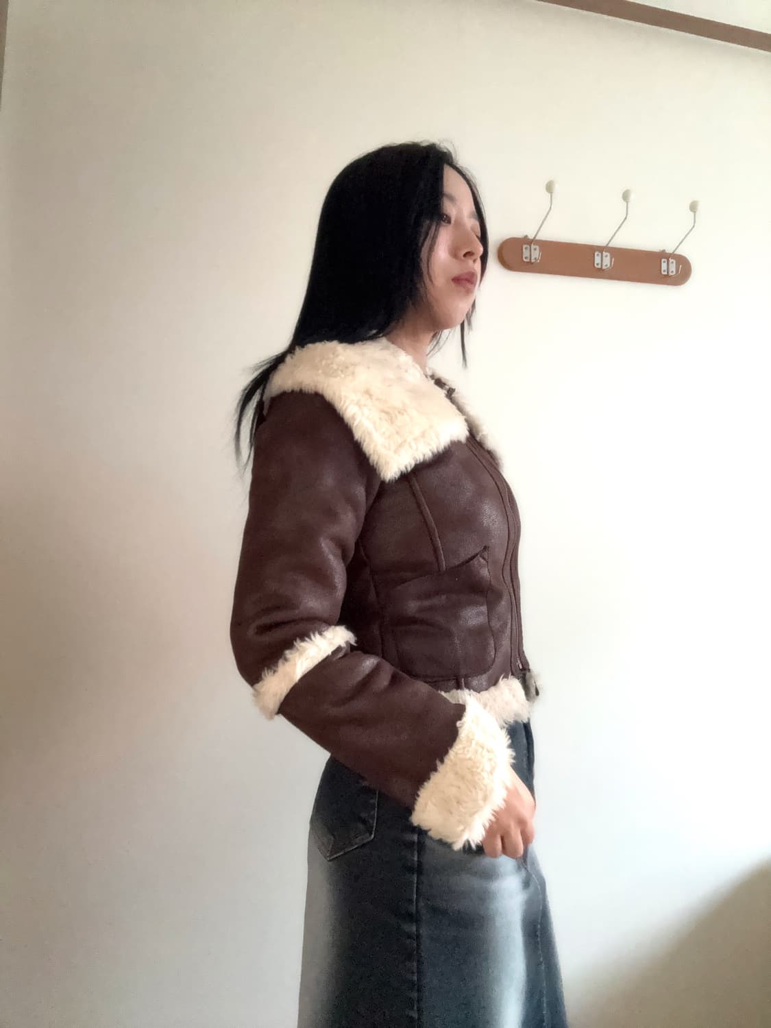 히피 크롭 무스탕 상품이미지2