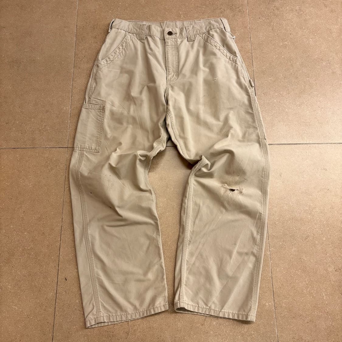 빈티지 칼하트 싱글니 베이지 팬츠 상품이미지2