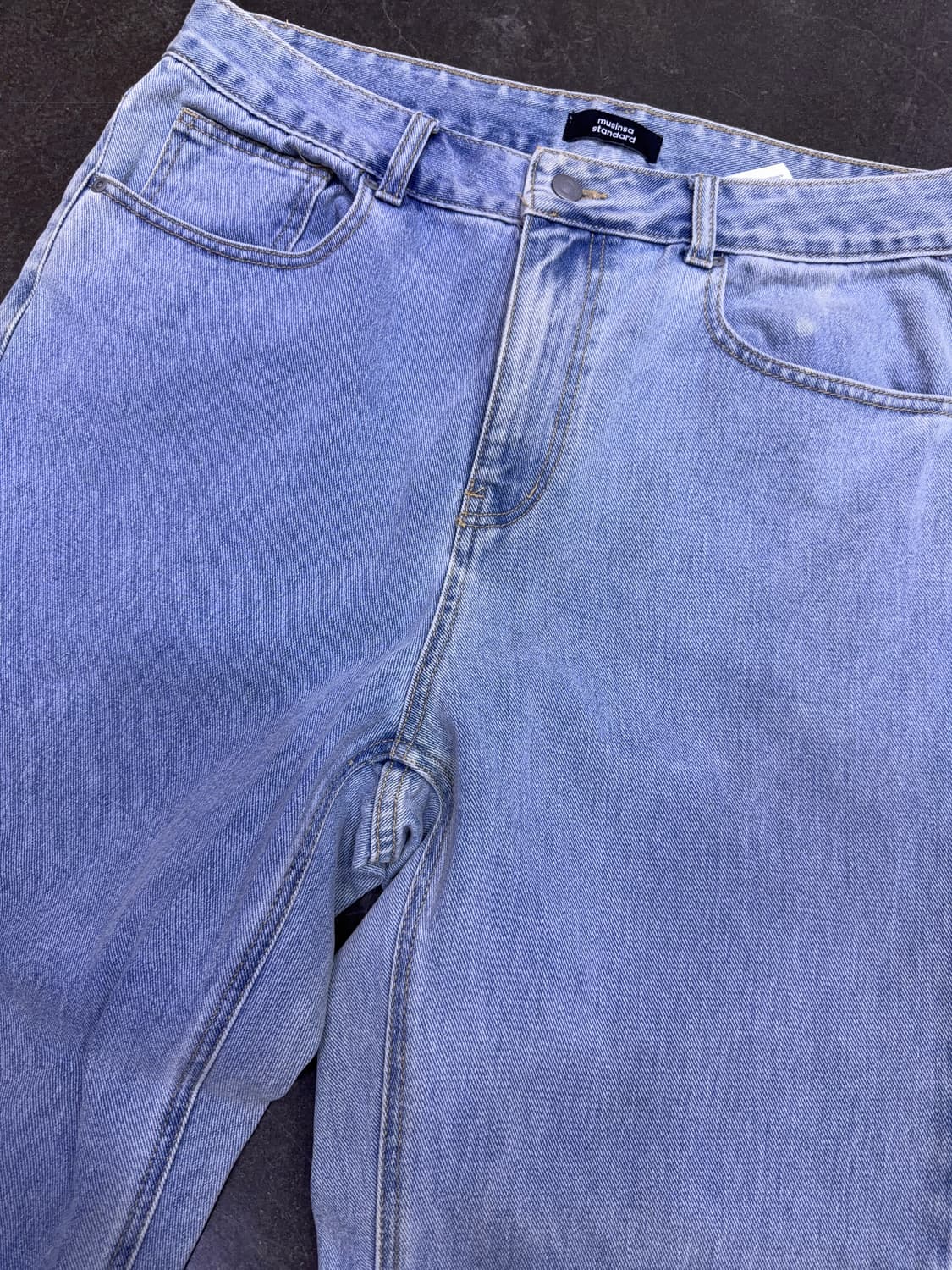 무신사스탠다드 레귤러핏 데님팬츠 라이트 인디고 34 상품이미지5