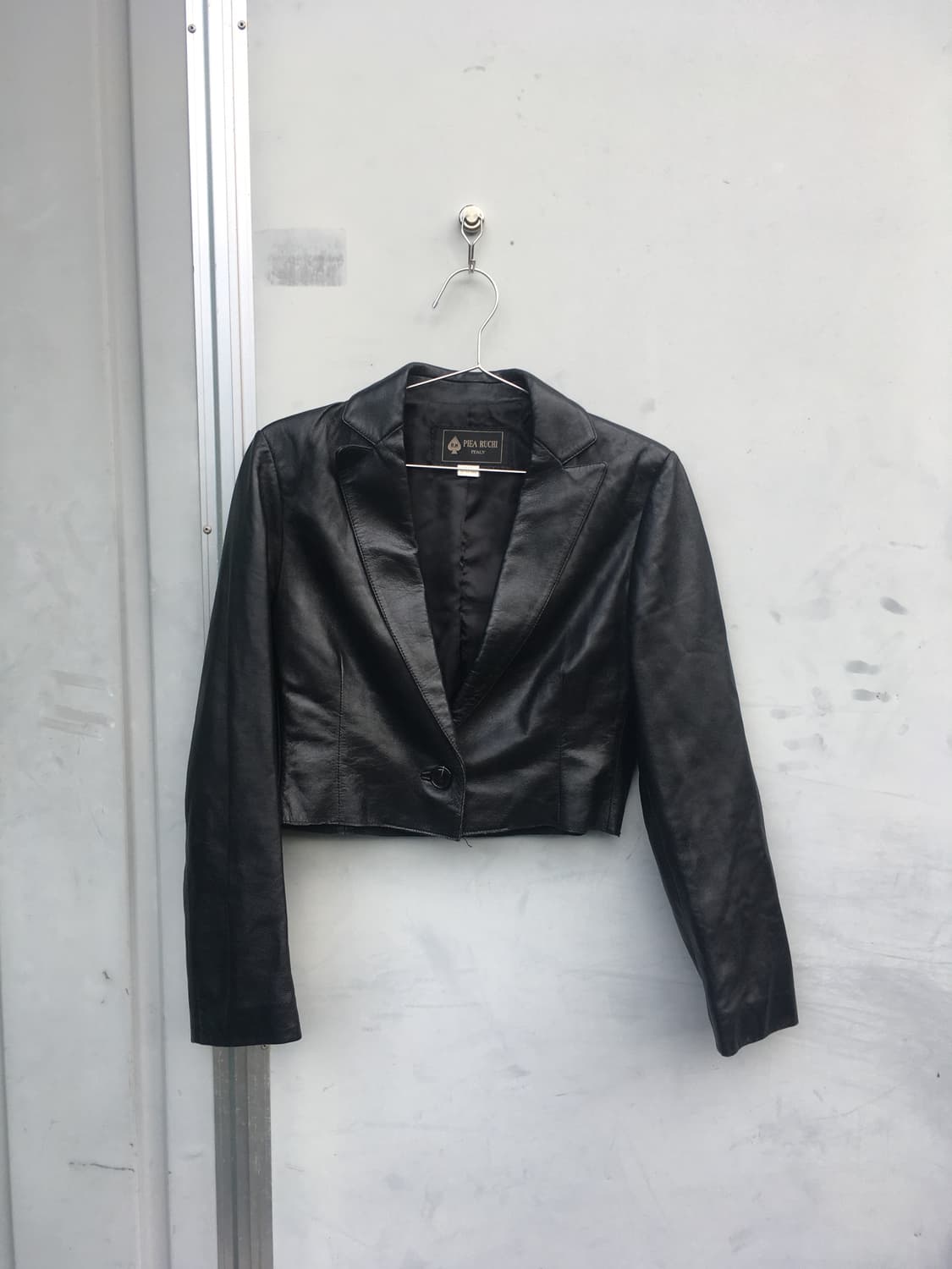 PIEA RUCHI Italy Black Leather Single Bu 상품이미지1