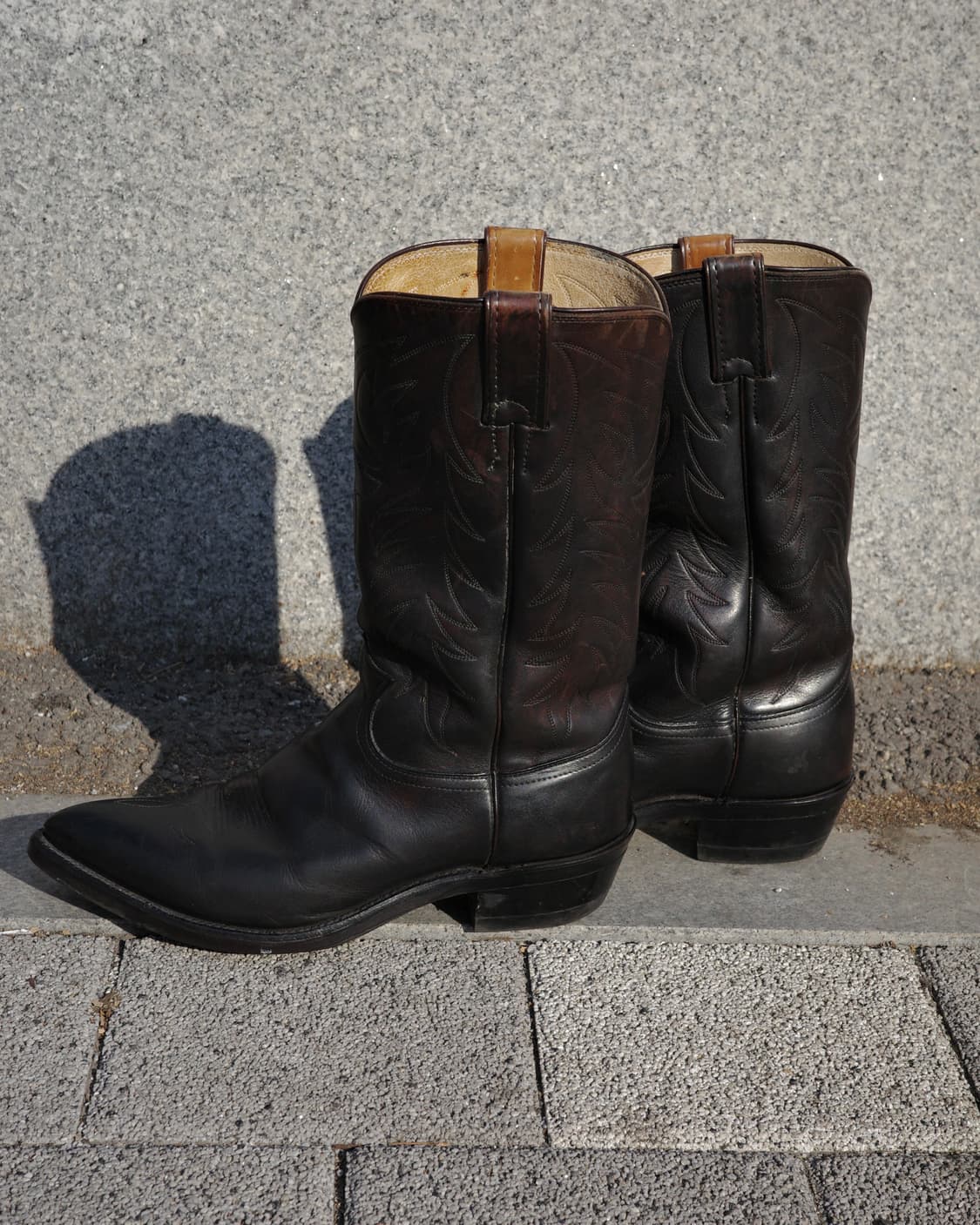 90s Justin 차심 가죽 웨스턴 부츠 상품이미지6