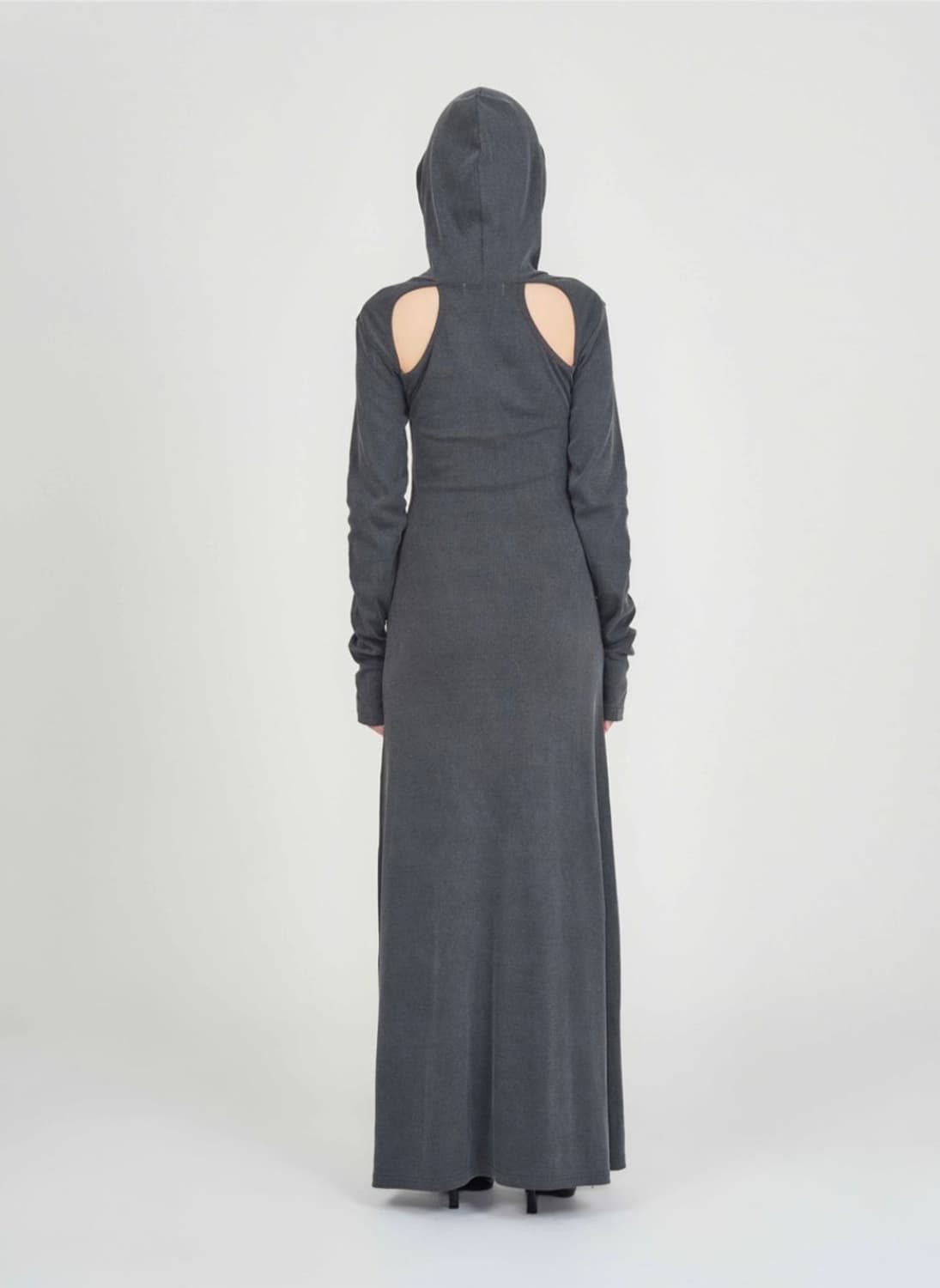 익스파이어드걸 맥시 후드 드레스 차콜  상품이미지8