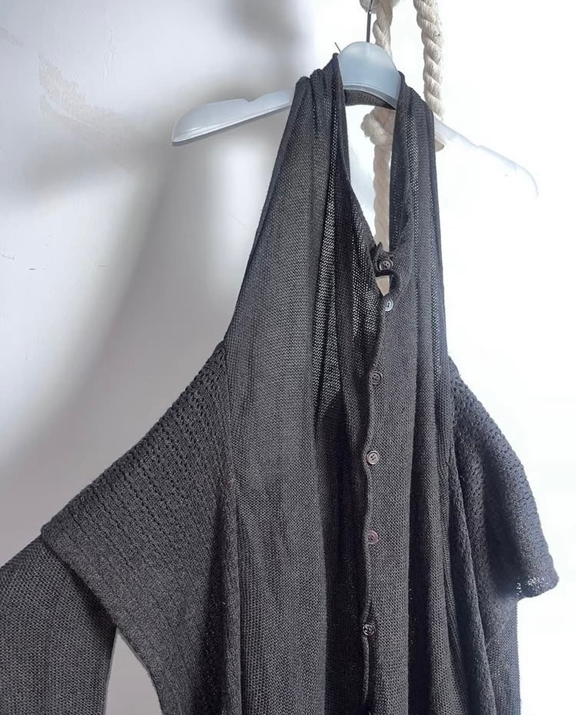 Y's Yohji Yamamoto 가디건 카디건 린넨 롱 원피스 브라운 상품이미지9