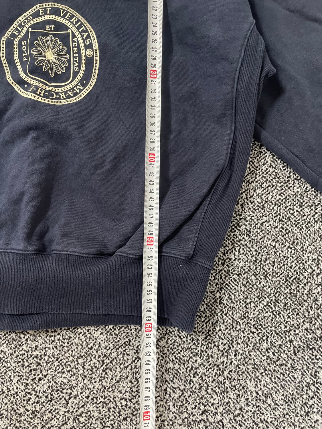 빈티지9. 마르디메크르디 센터 빅 스펠 로고 맨투맨 스웻셔츠 네이비 상품이미지3