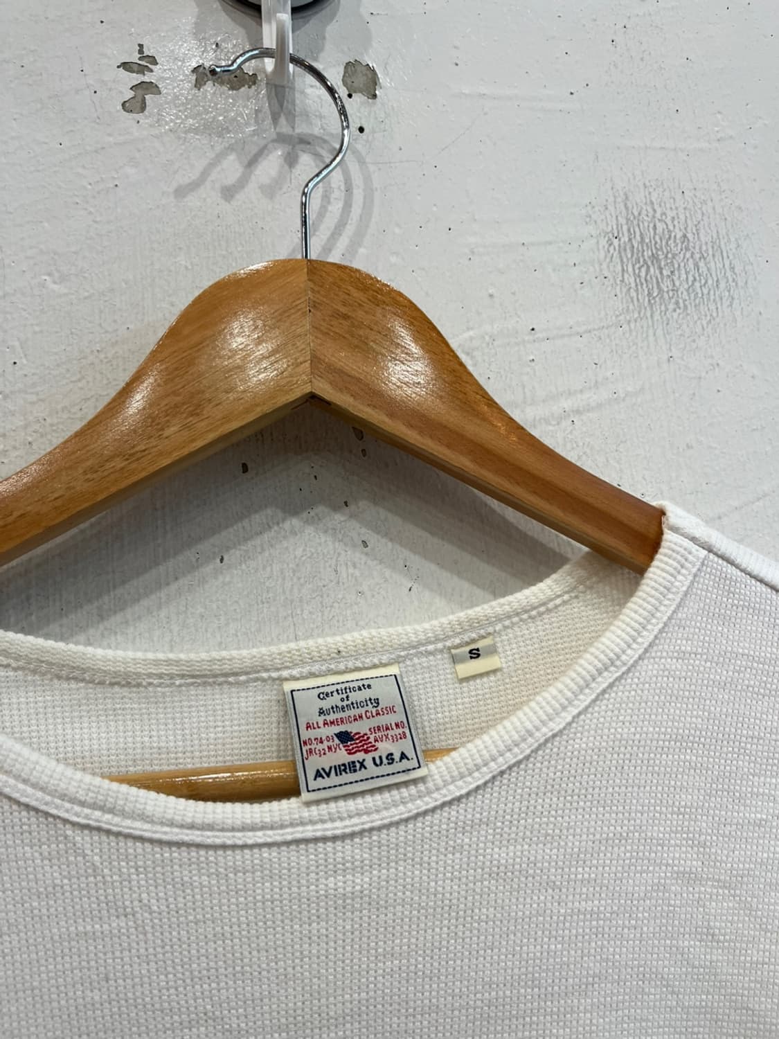 AVIREX 아비렉스 와플 밀리터리 반팔 S 상품이미지3