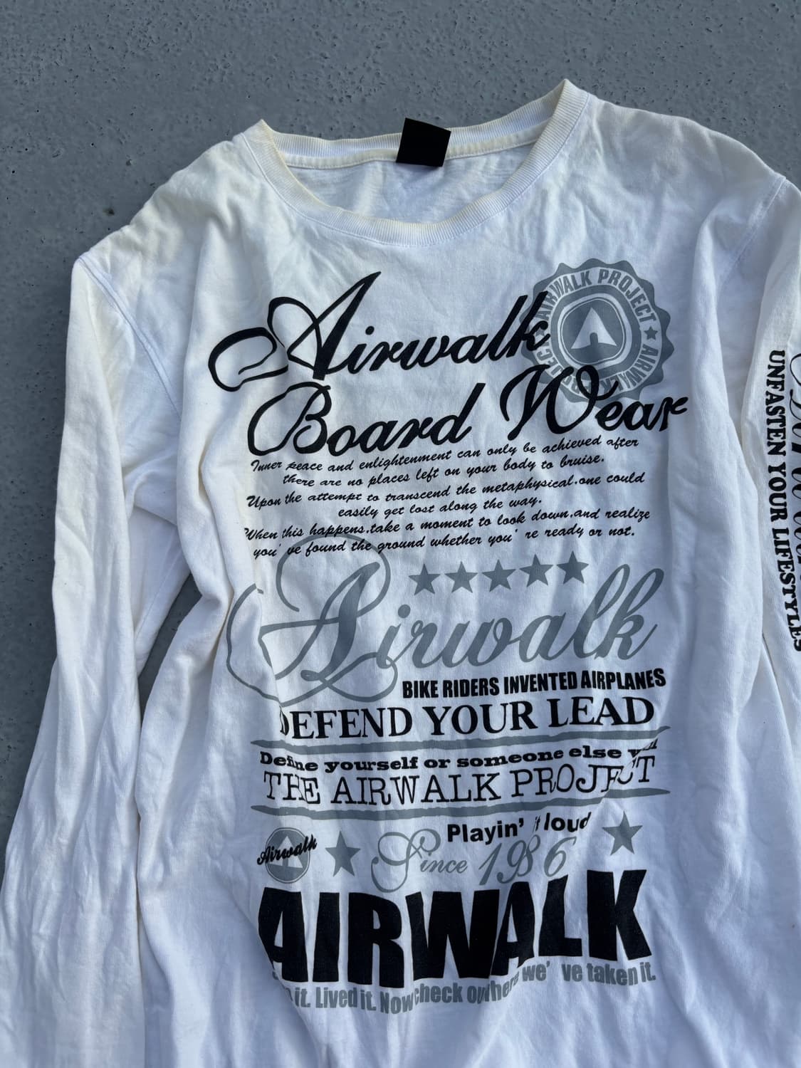 “Airwalk”Y2K Print White Sleeve 상품이미지2