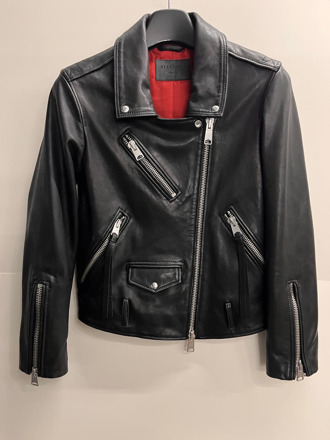 올세인츠 빌리 바이커 양가죽 자켓 S 상품이미지2