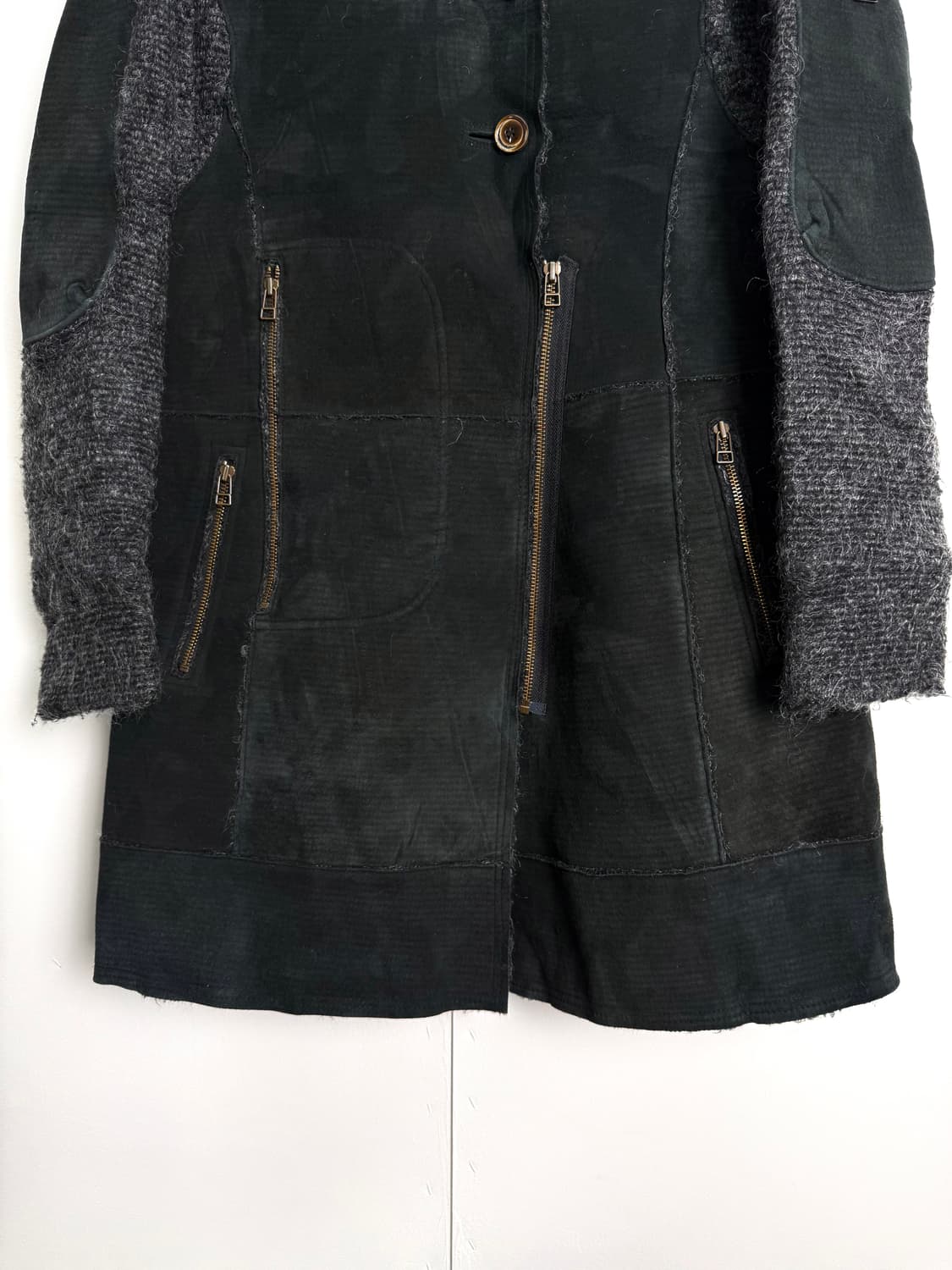 dw2r 레더 패치워크 코트 상품이미지3