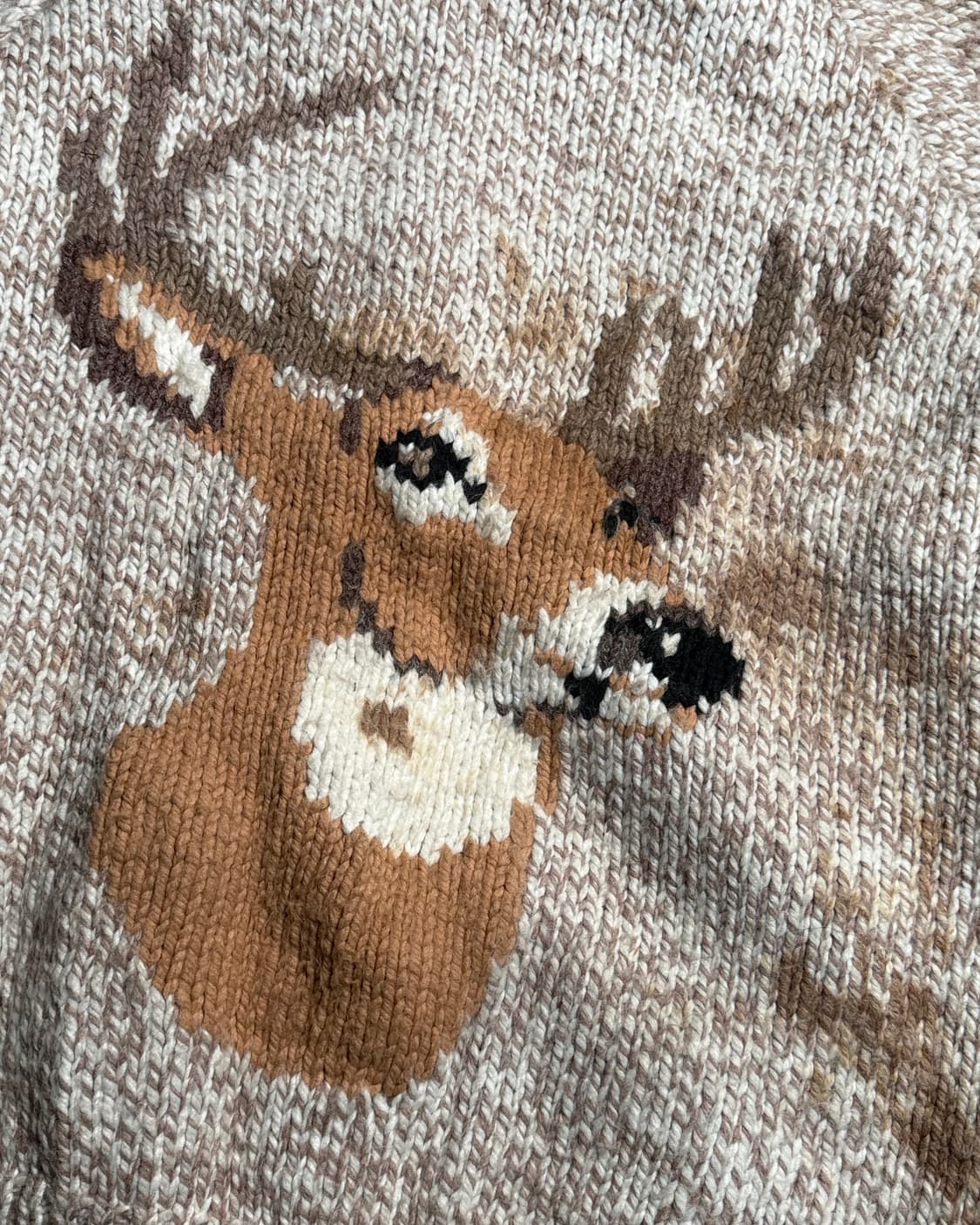 (50‘s 탈론 지퍼) 빈티지 사슴 패턴 코위찬 스웨터 105-107 상품이미지6