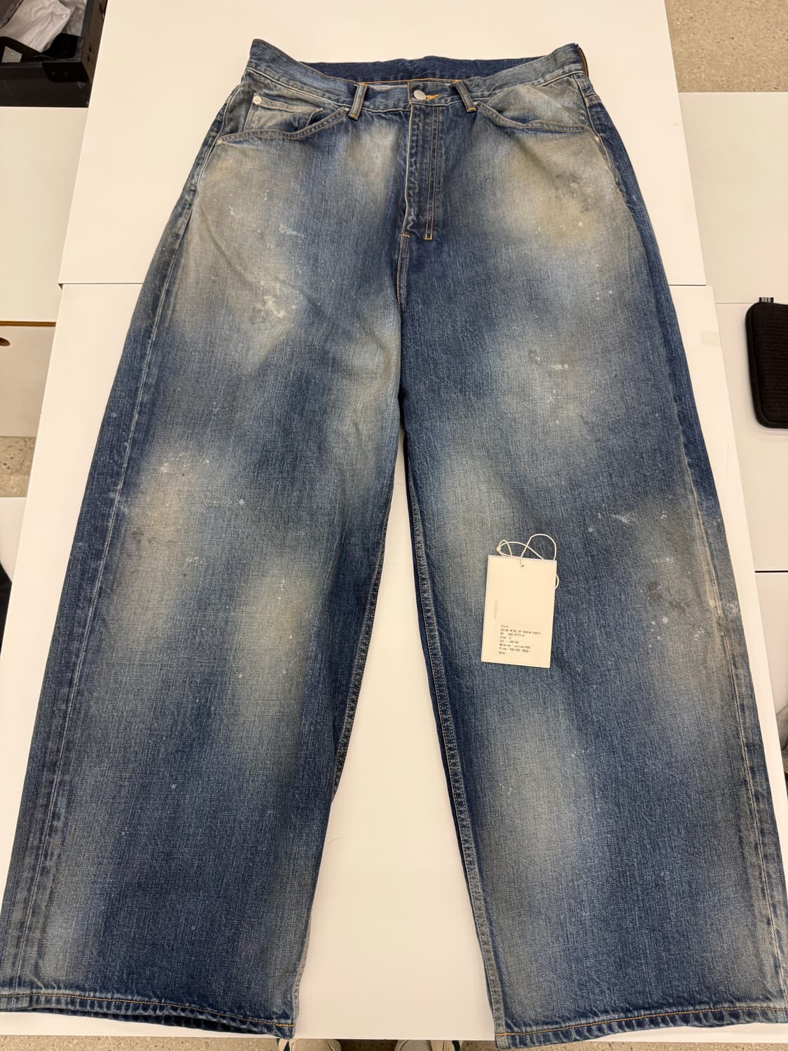 안셀름 aging wide denim pants 3사이즈 진청 상품이미지4
