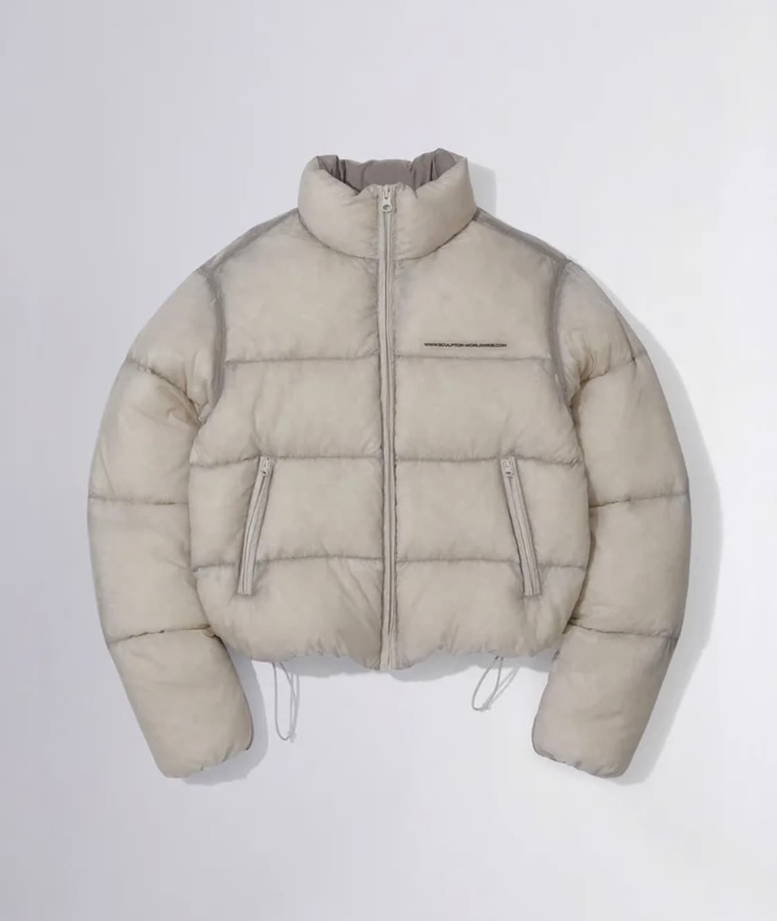 104 Sheer Cropped Puffer Down Raw 상품이미지1