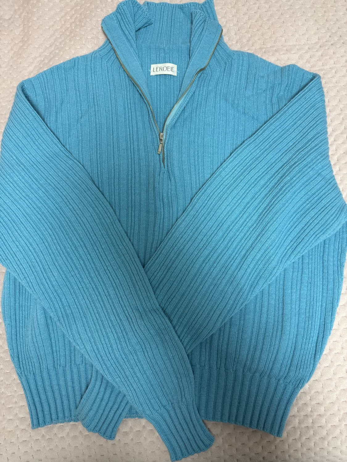 르로브 블루 집업 니트 상품이미지1