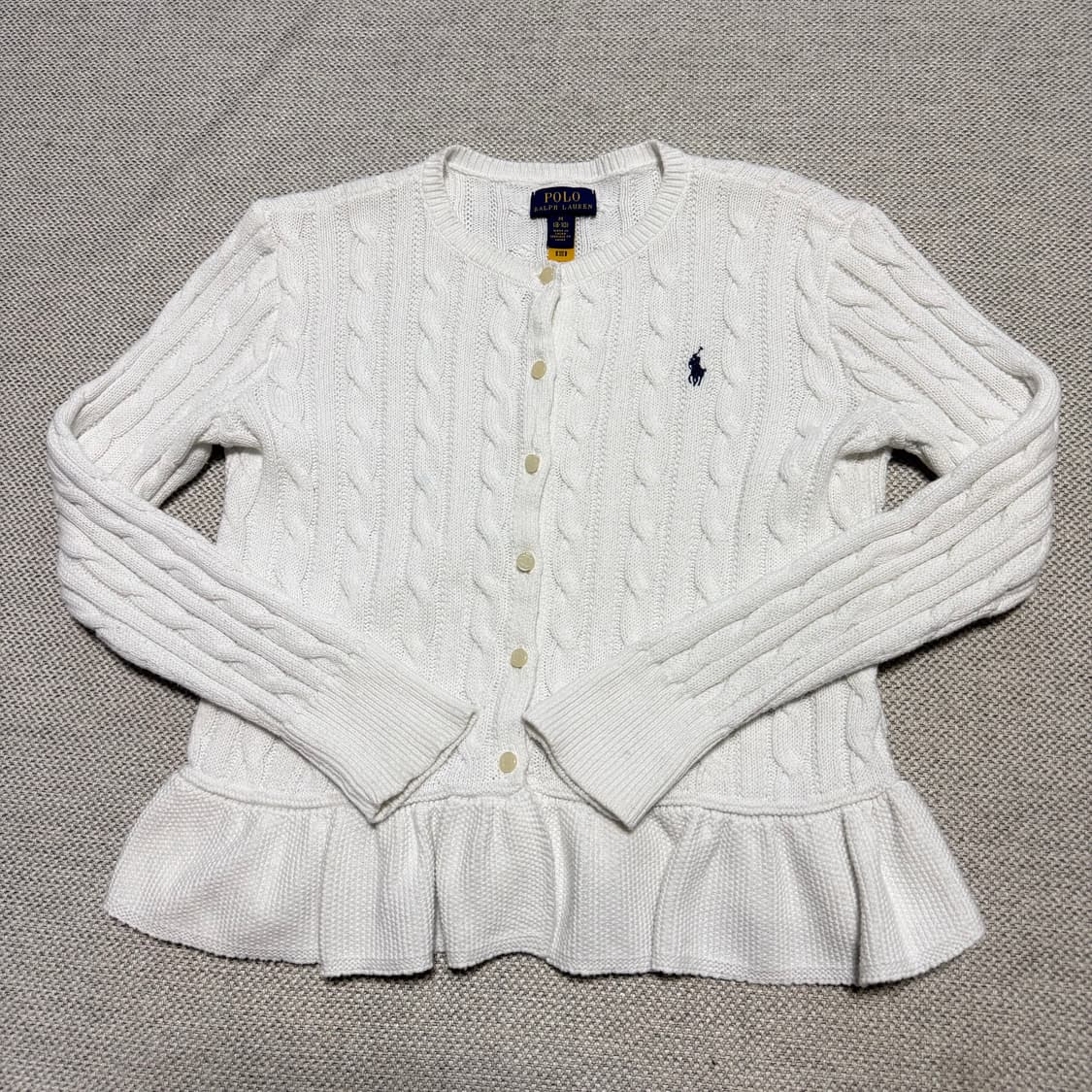 폴로 랄프로렌 화이트 케이블 니트 가디건 상품이미지1