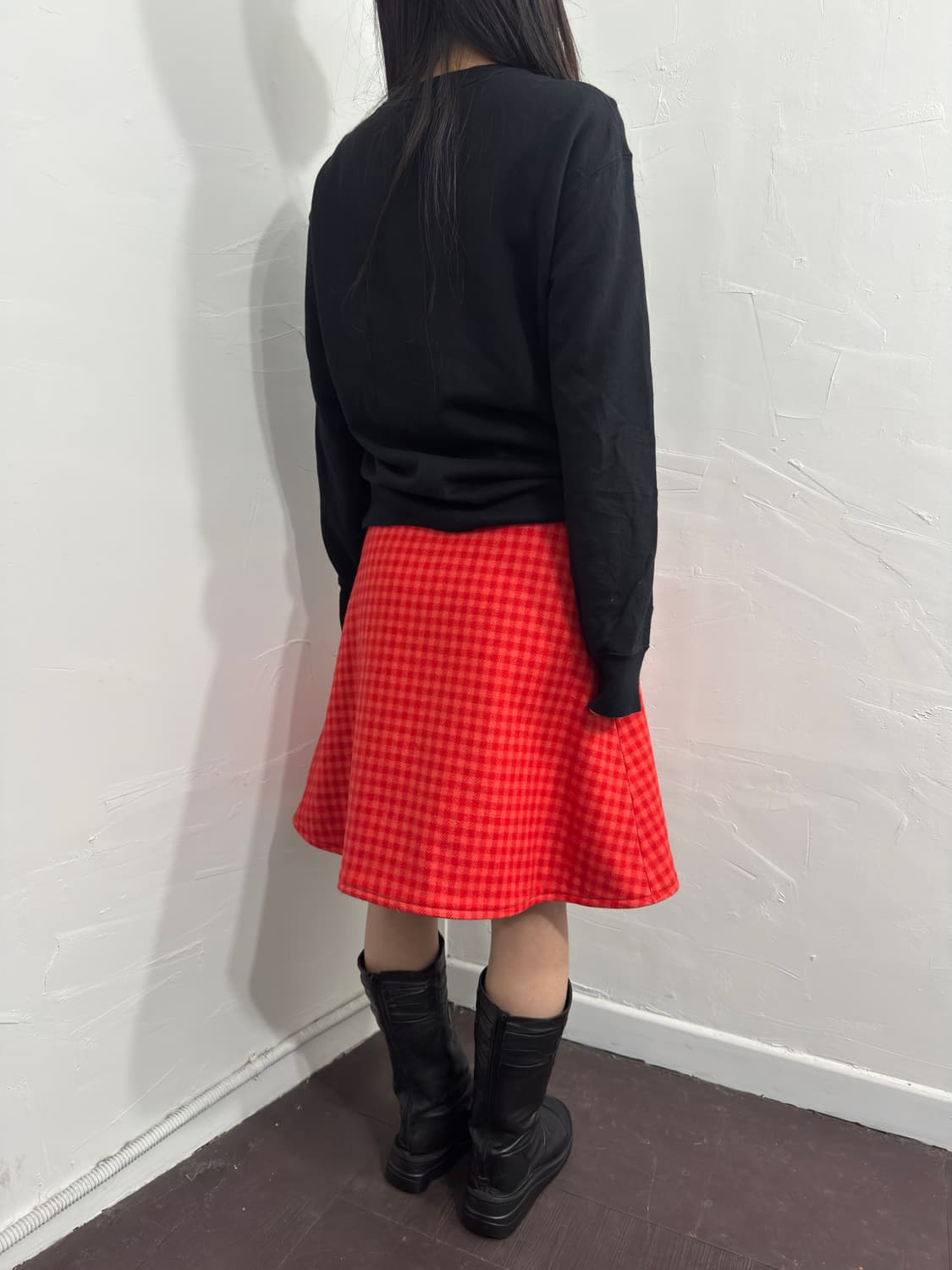 reversible check midi skirt 상품이미지6