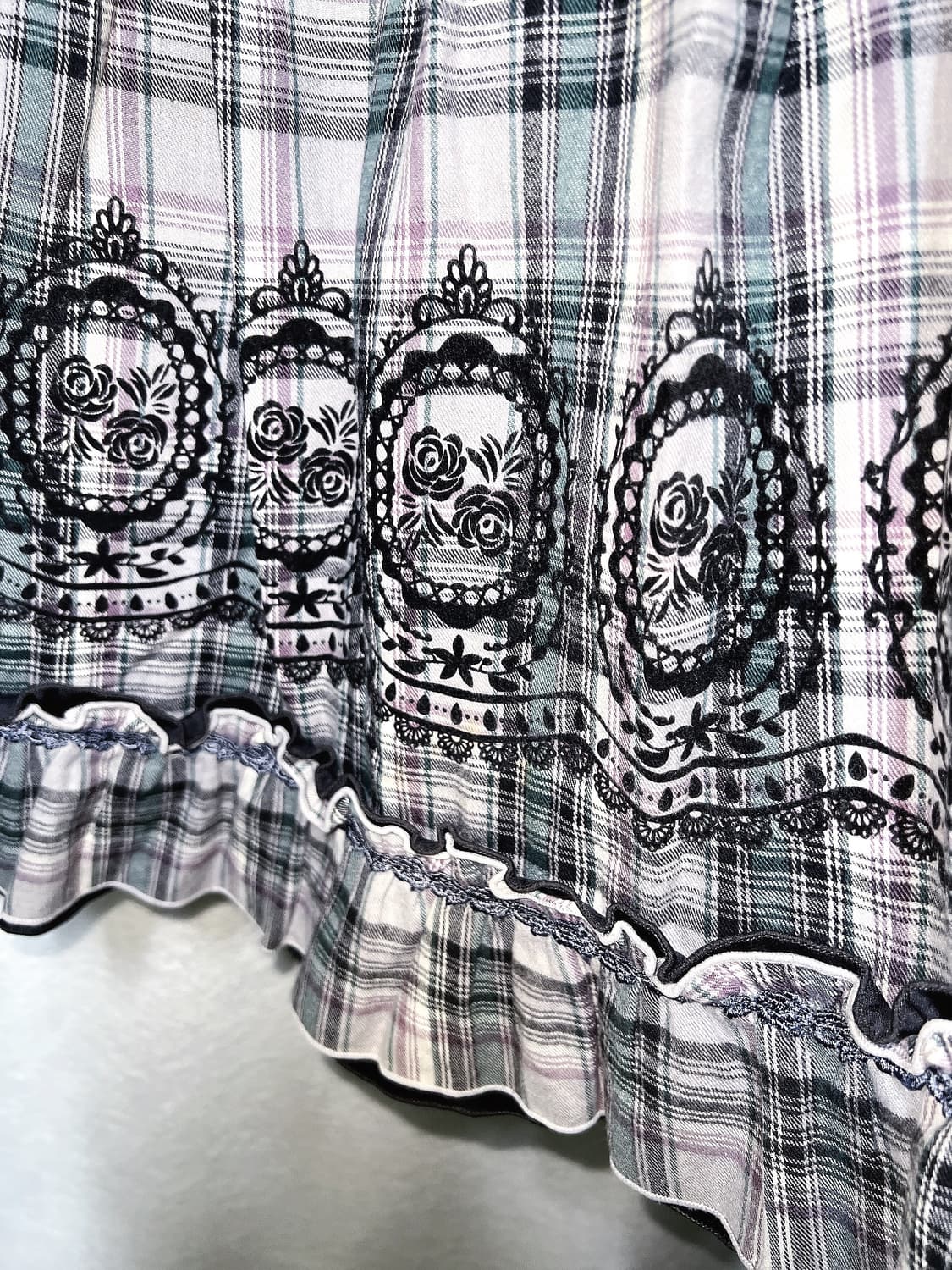 엑시즈팜 로맨틱고딕 고스로리 오리엔탈 엔틱 레이스 플리츠 스커트 핀터 상품이미지3