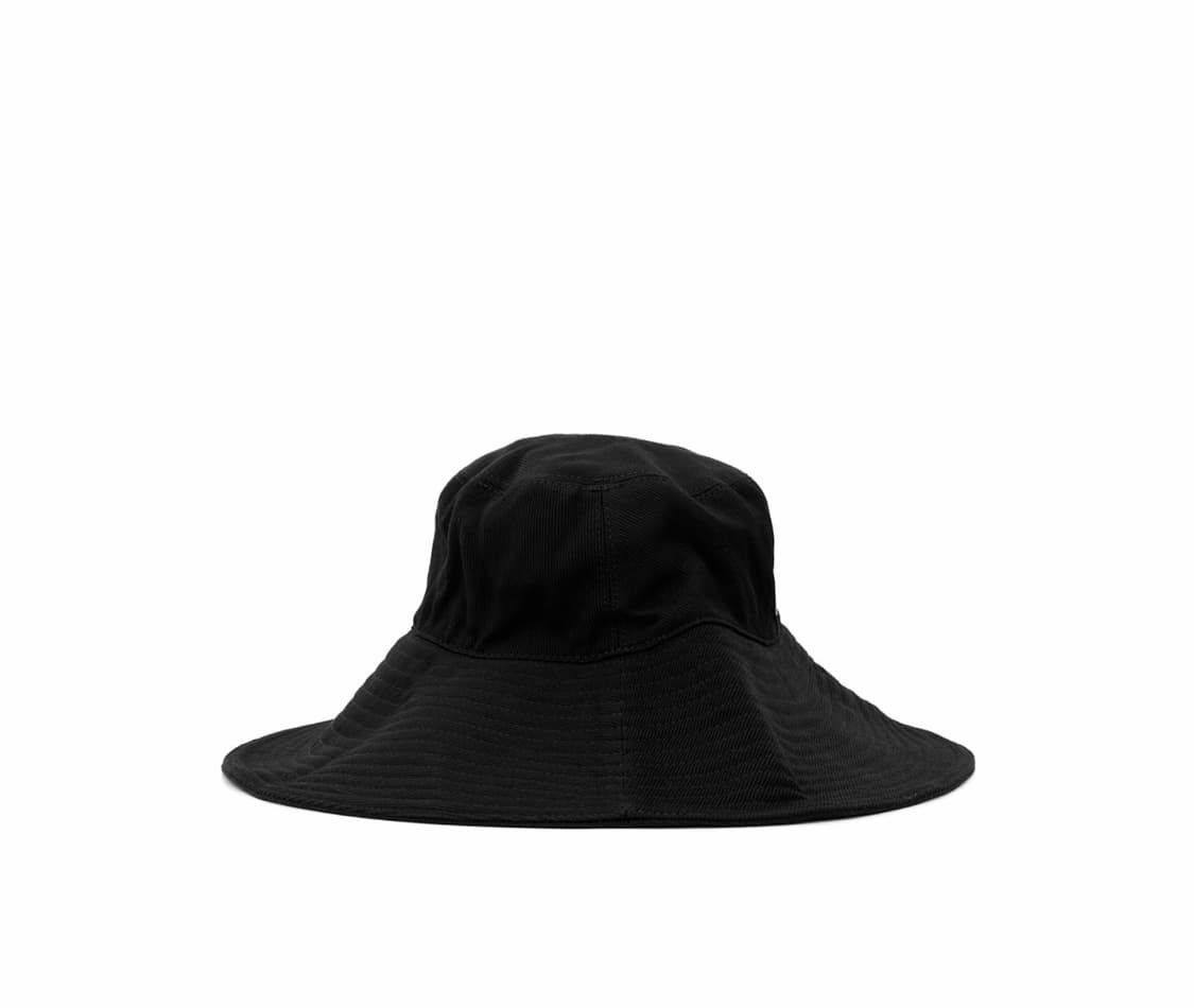 [S] 미우미우 로고 드릴 자수 코튼 데님 버킷햇 모자 블랙 화이트 상품이미지4