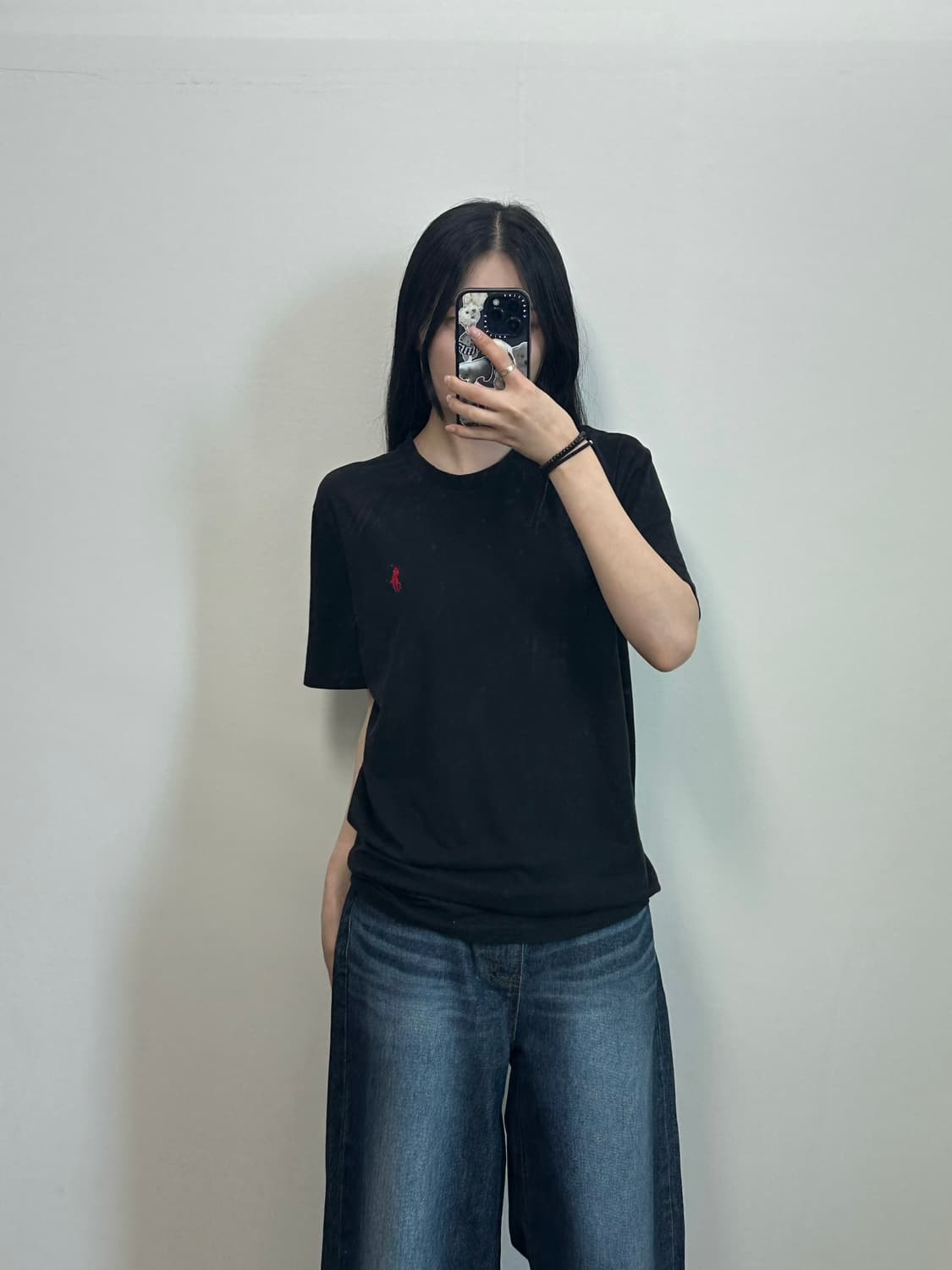 폴로 랄프로렌 자수로고 블랙 반팔 티셔츠 상품이미지1