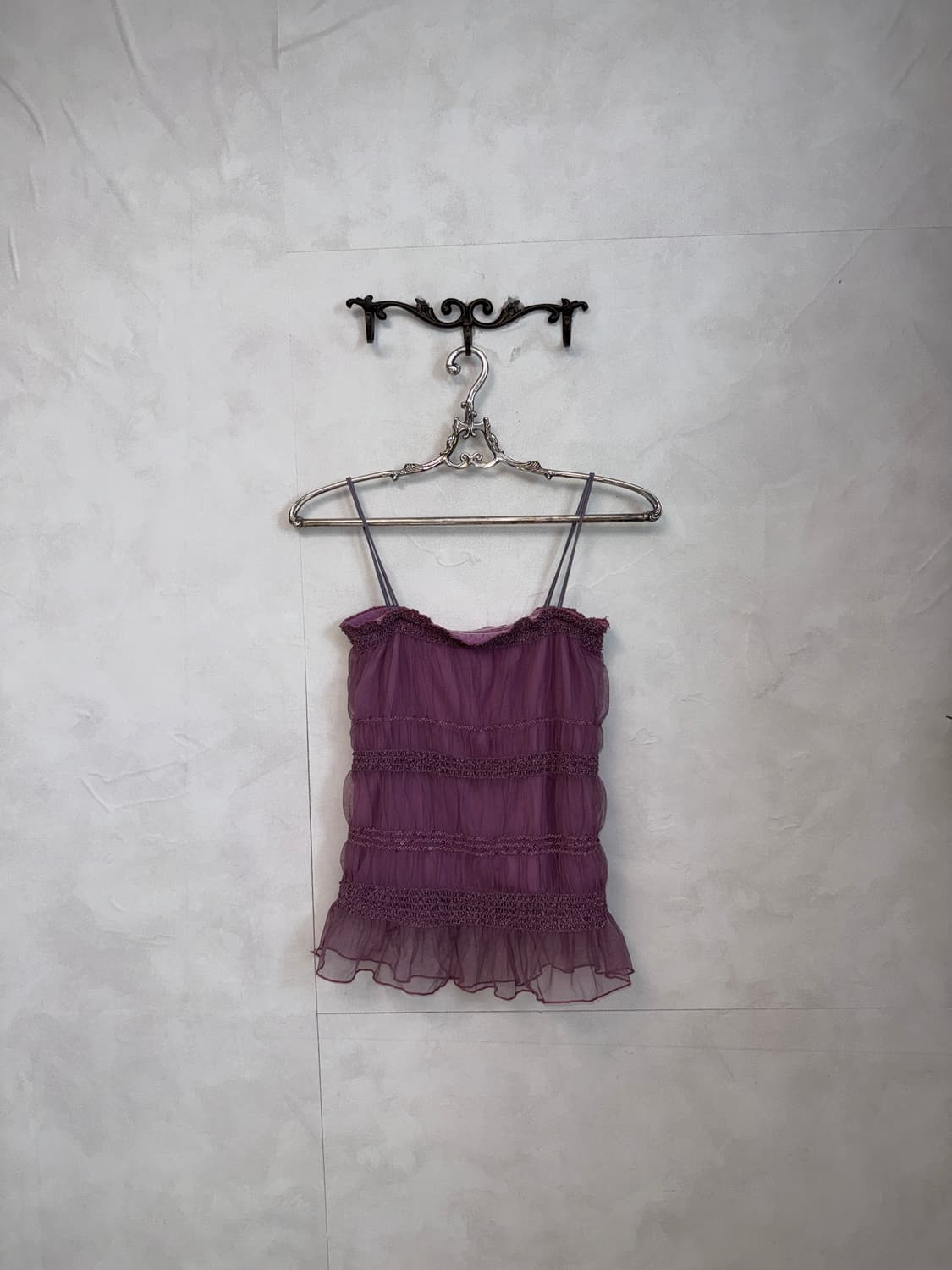 Violet chiffon ruffle lace sleevless 상품이미지2