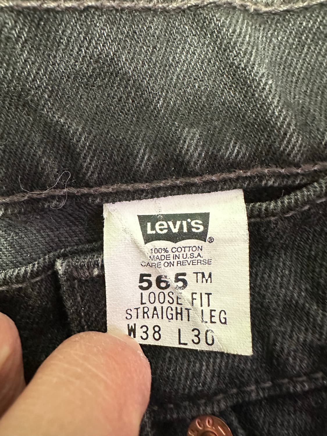 [38X30] 90s 빈티지 리바이스 565 블랙 usa 상품이미지4