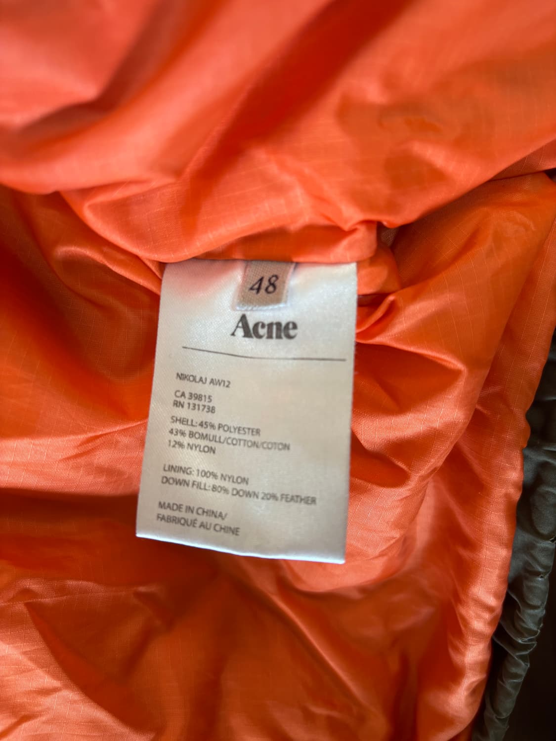 아크네스튜디오 12aw 봄버자켓 48size 상품이미지4