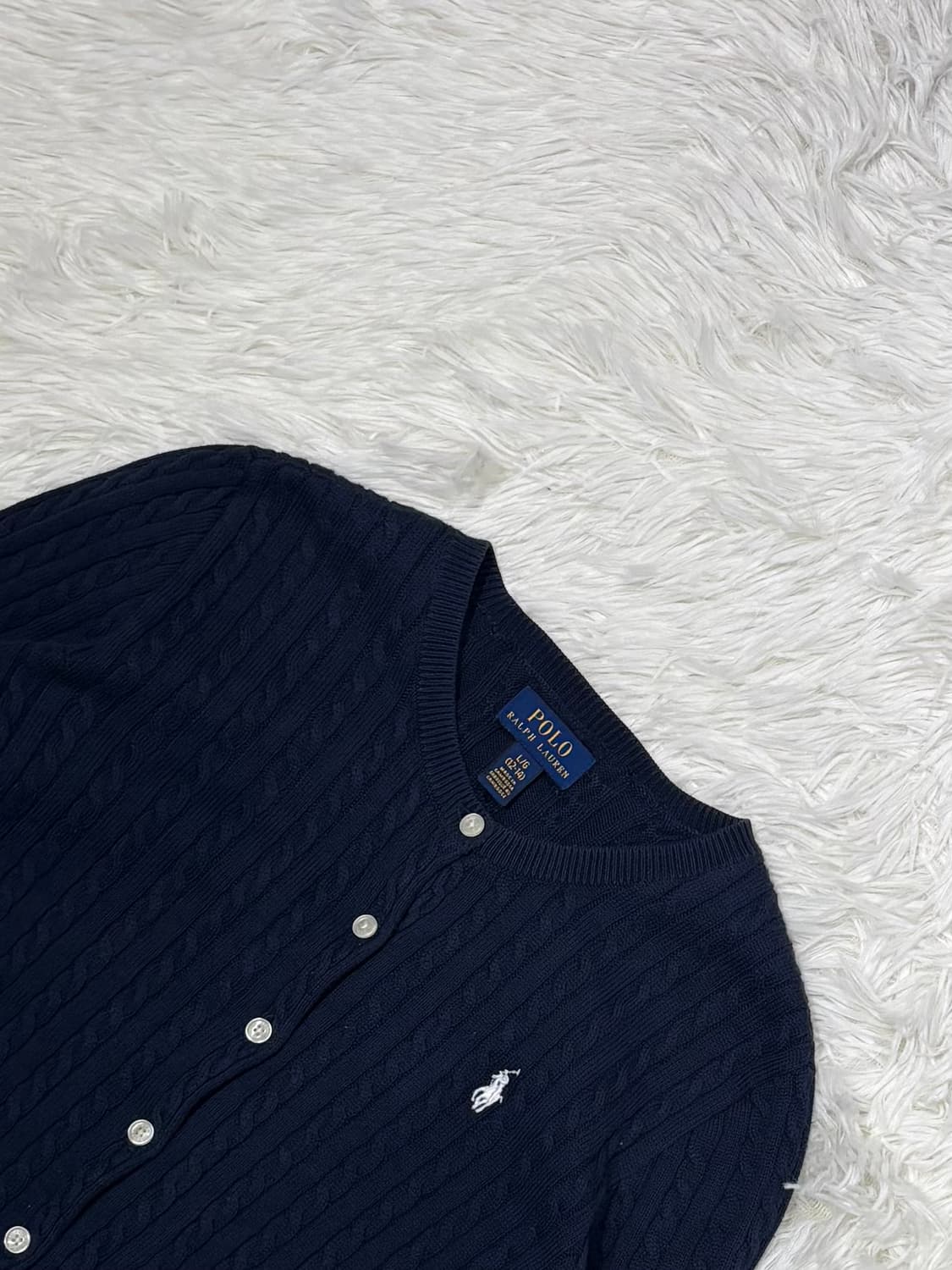 폴로랄프로렌 화이트포니 네이비 케이블 가디건 상품이미지4