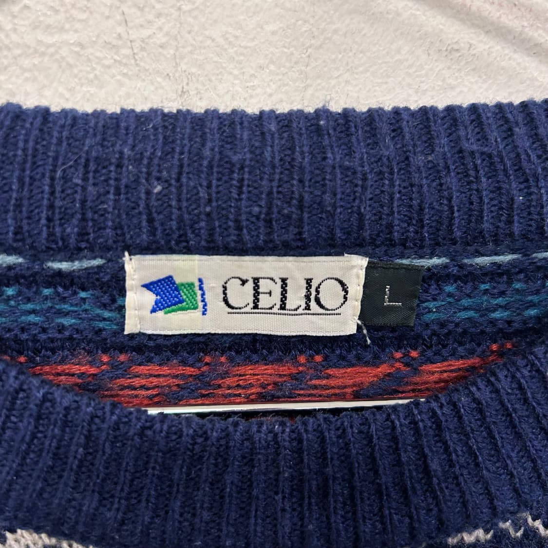 CELIO 빈티지 패턴 오버핏 케이블 니트 상품이미지3