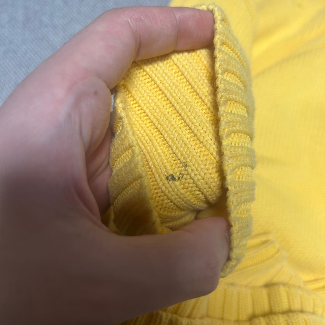 폴로 옐로우 코튼 니트(M) 상품이미지5