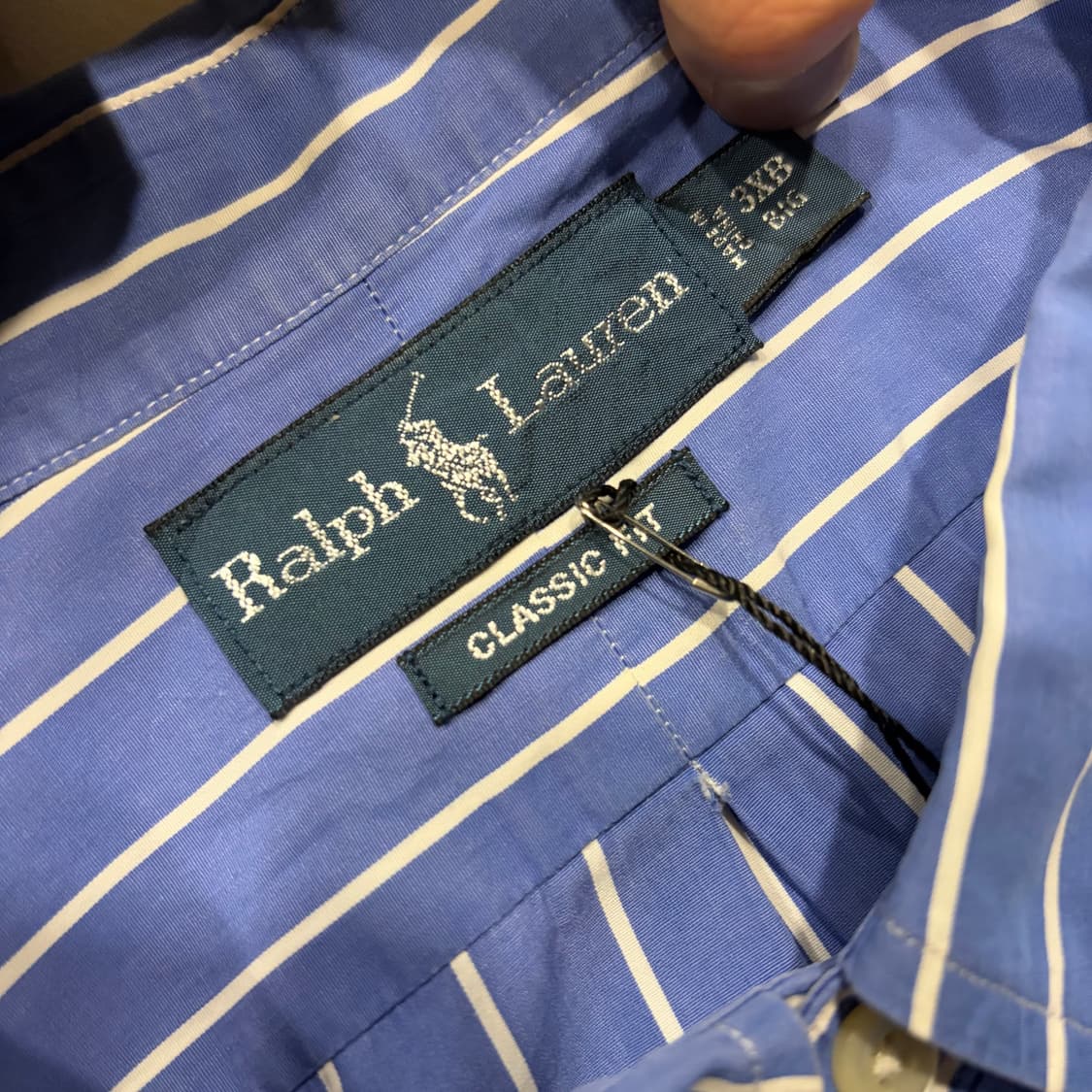 [3XB] 폴로 랄프로렌 빅사이즈 스트라이프 셔츠 블루 D190 상품이미지4