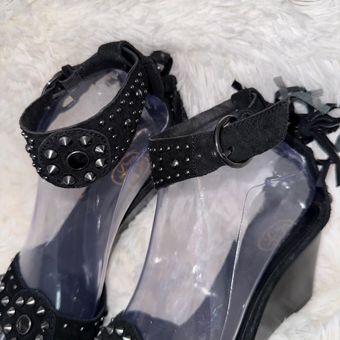 230 Ash 아쉬 스터드 블랙 스웨이드 웨지 샌들 상품이미지7