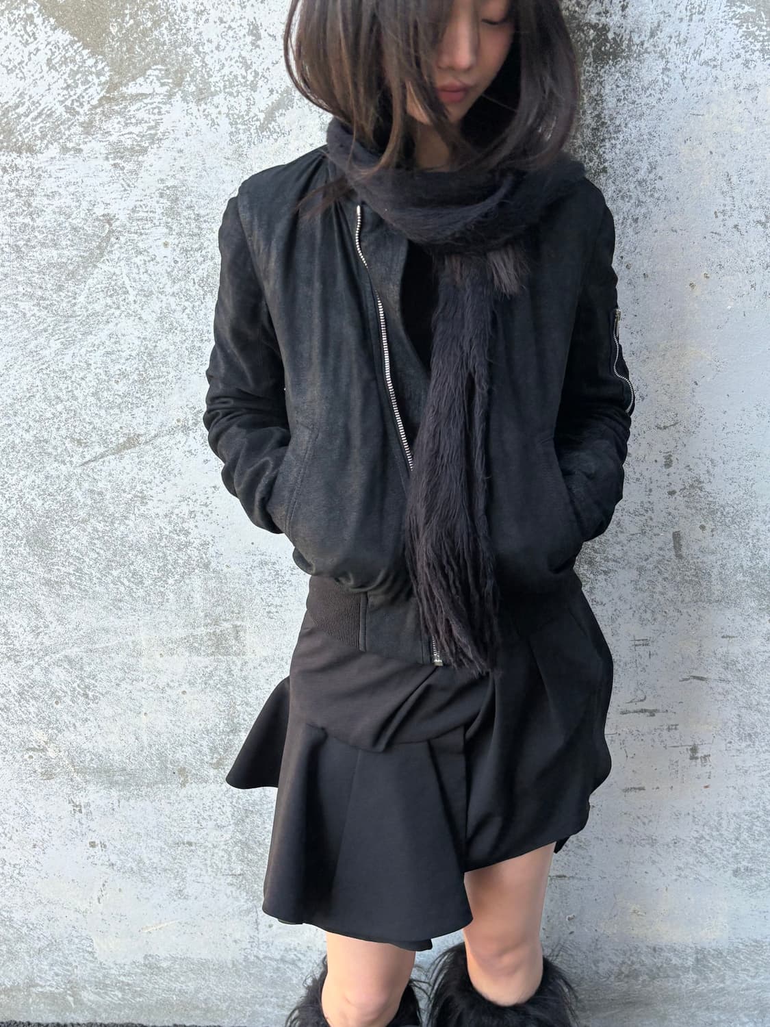 릭오웬스 램스킨 스웨이드 블루종 상품이미지1