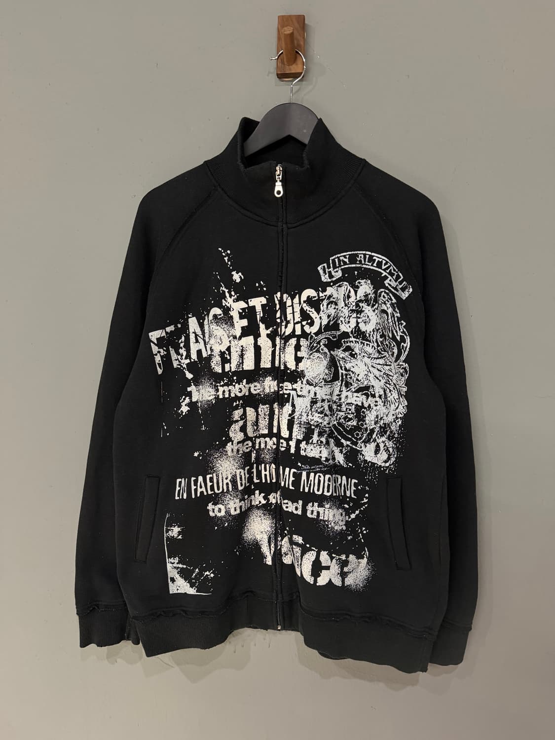 punk printing high-neck zip-up 상품이미지6