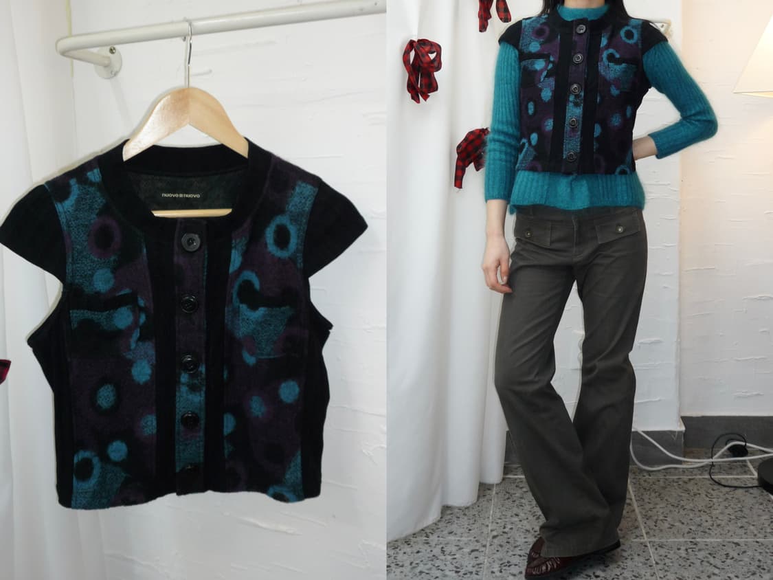 Dots short vest 상품이미지1