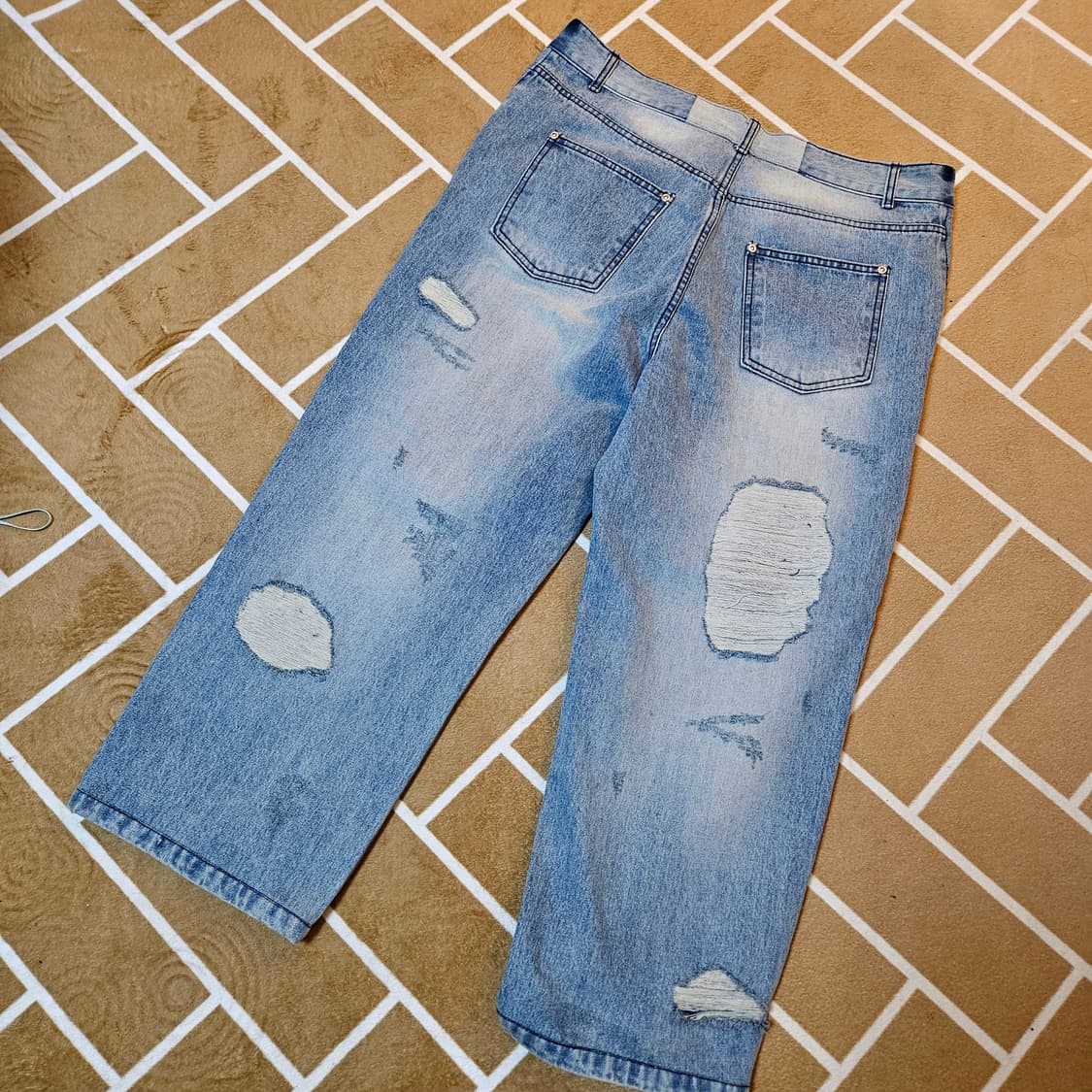 런치라인 24ss 디트로이트 워싱 레귤러 데님 팬츠 L size 상품이미지4