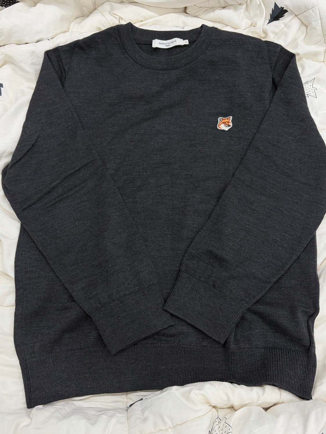 메종키츠네 폭스 헤드 차콜 니트 XL 상품이미지1
