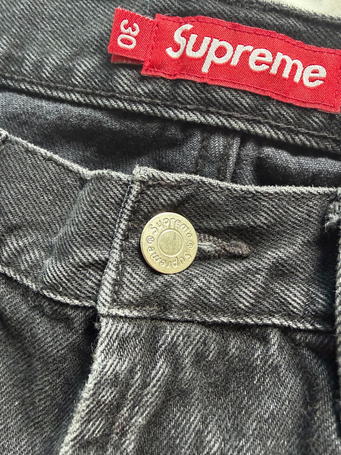 [30] 슈프림 배기진 데님 블랙 상품이미지5