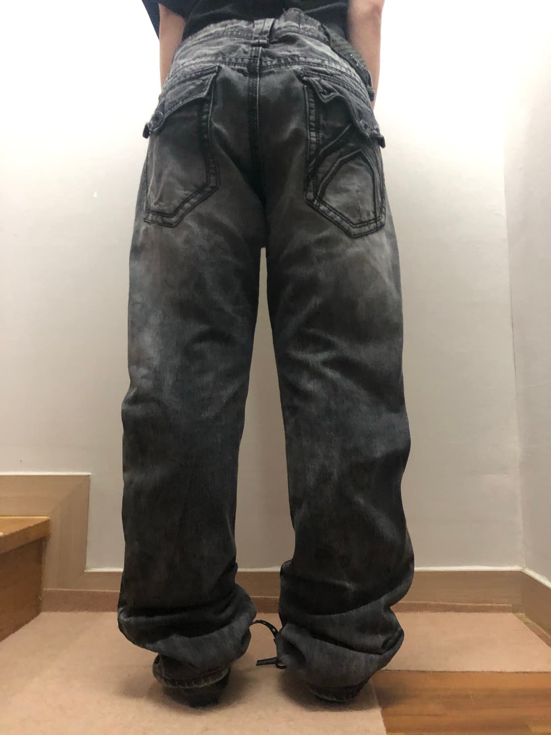 빈티지 버커루 블랙 데님 팬츠 상품이미지5
