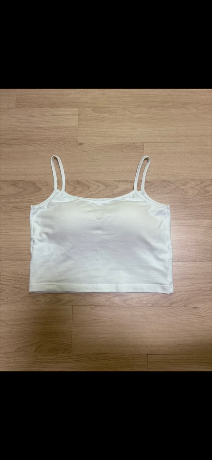 (무료배송) 블랙업 베이직 크롭 캡내장 나시 화이트 S 사이즈 브라 상품이미지6