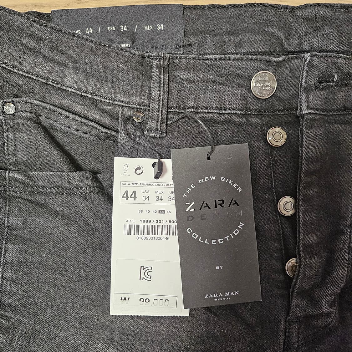 자라(ZARA) 데님 바이커 블랙 상품이미지3