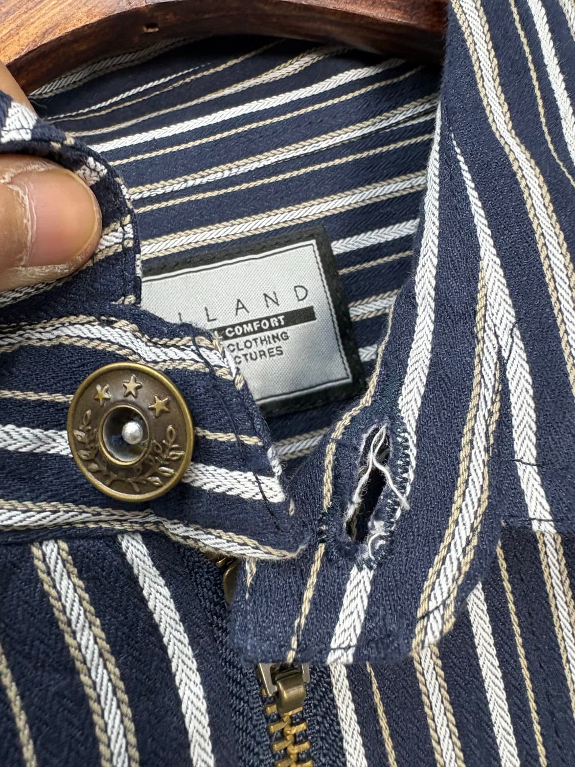 빈티지 VILLAND 스트라이프 셔츠 웨스턴 자켓 A3072 상품이미지4
