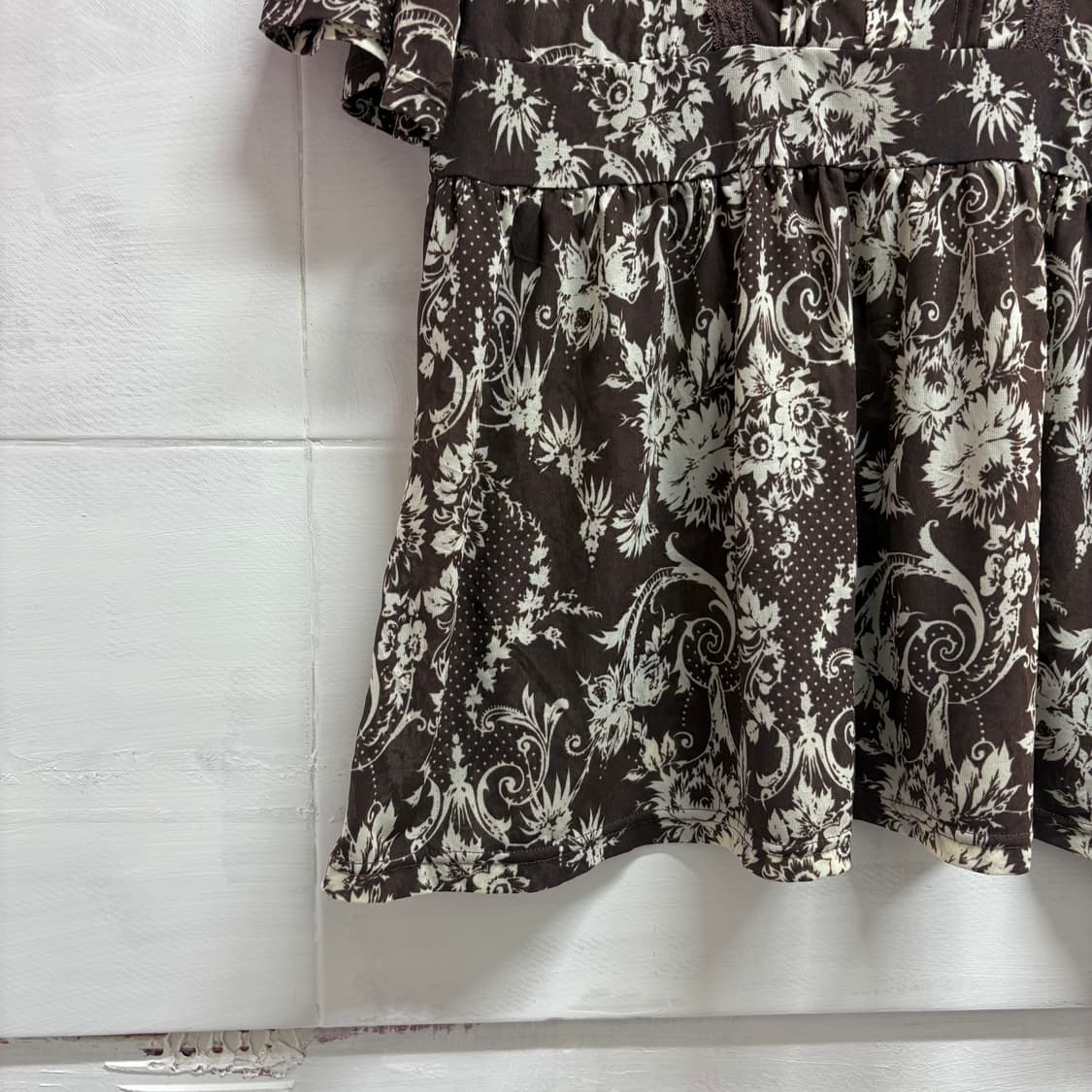 시스루 브라운 스퀘어 히피 페어리 탑 JPN 상품이미지3