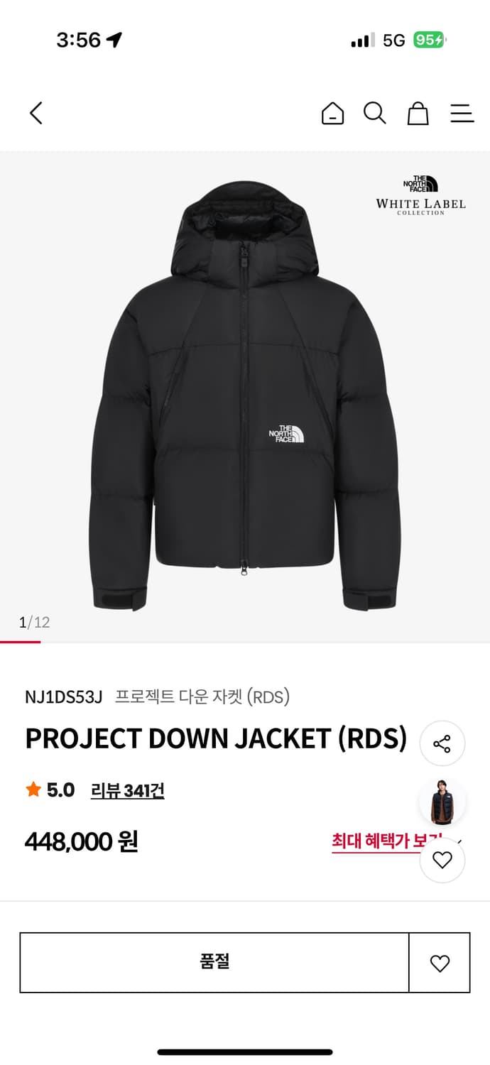 노스페이스 프로젝트 다운 자켓 L 새상품 상품이미지1