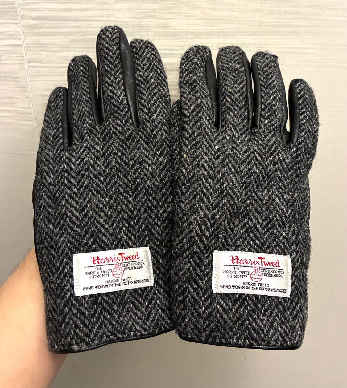 (F)해리스트위드 x 헤지스 울 헤링본 양가죽 장갑 글러브 상품이미지5