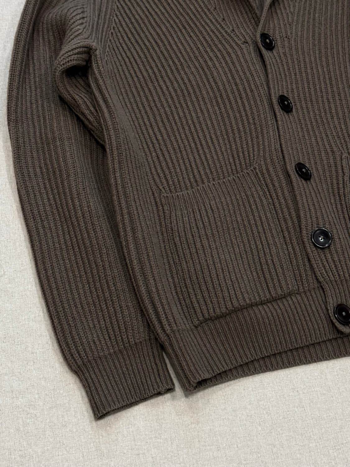 솔로이스트 14aw 캐시미어 숄카라 가디건 상품이미지5